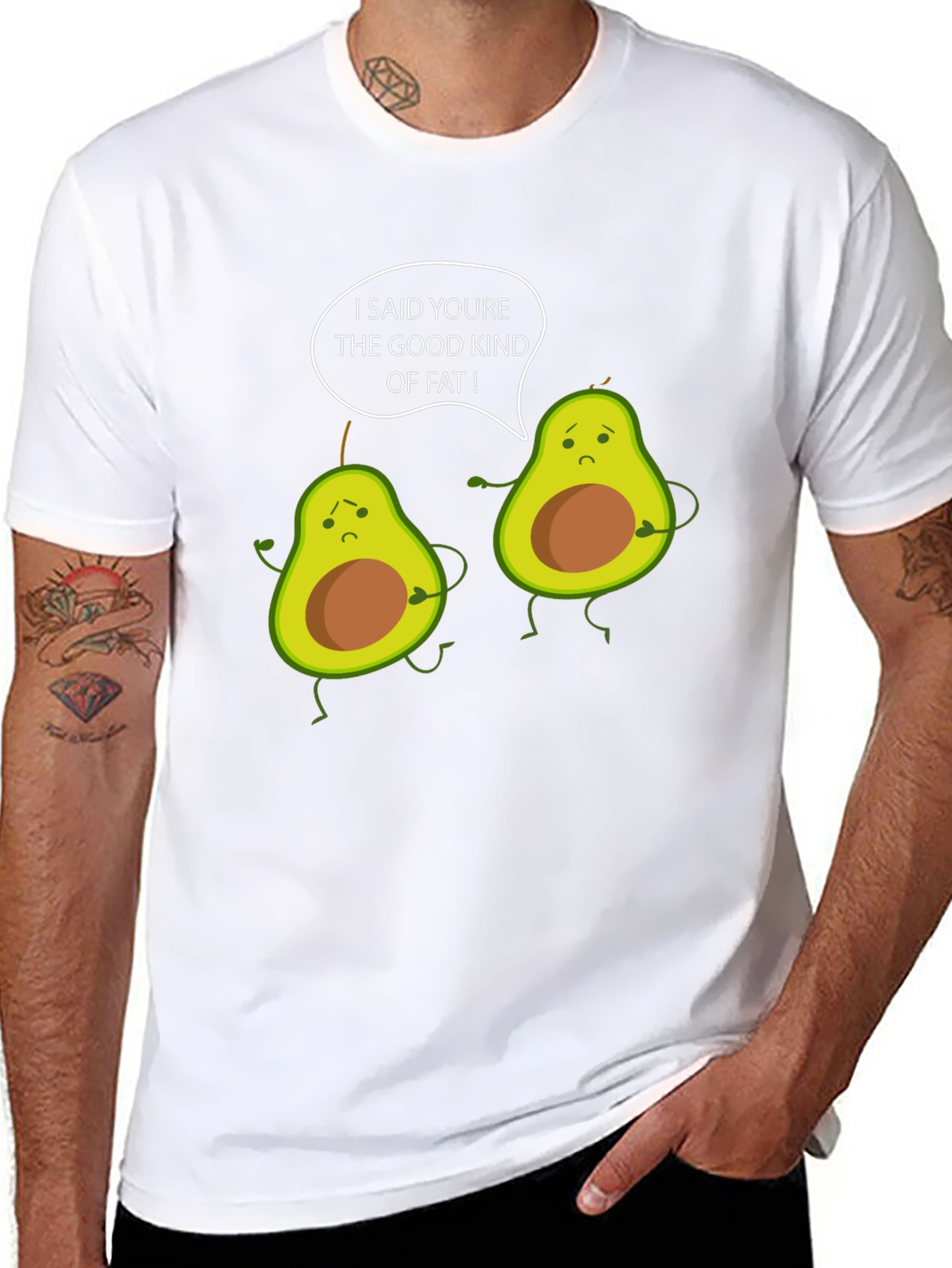 Funny Avocado Good Kind of Fat Graphic T-Shirt