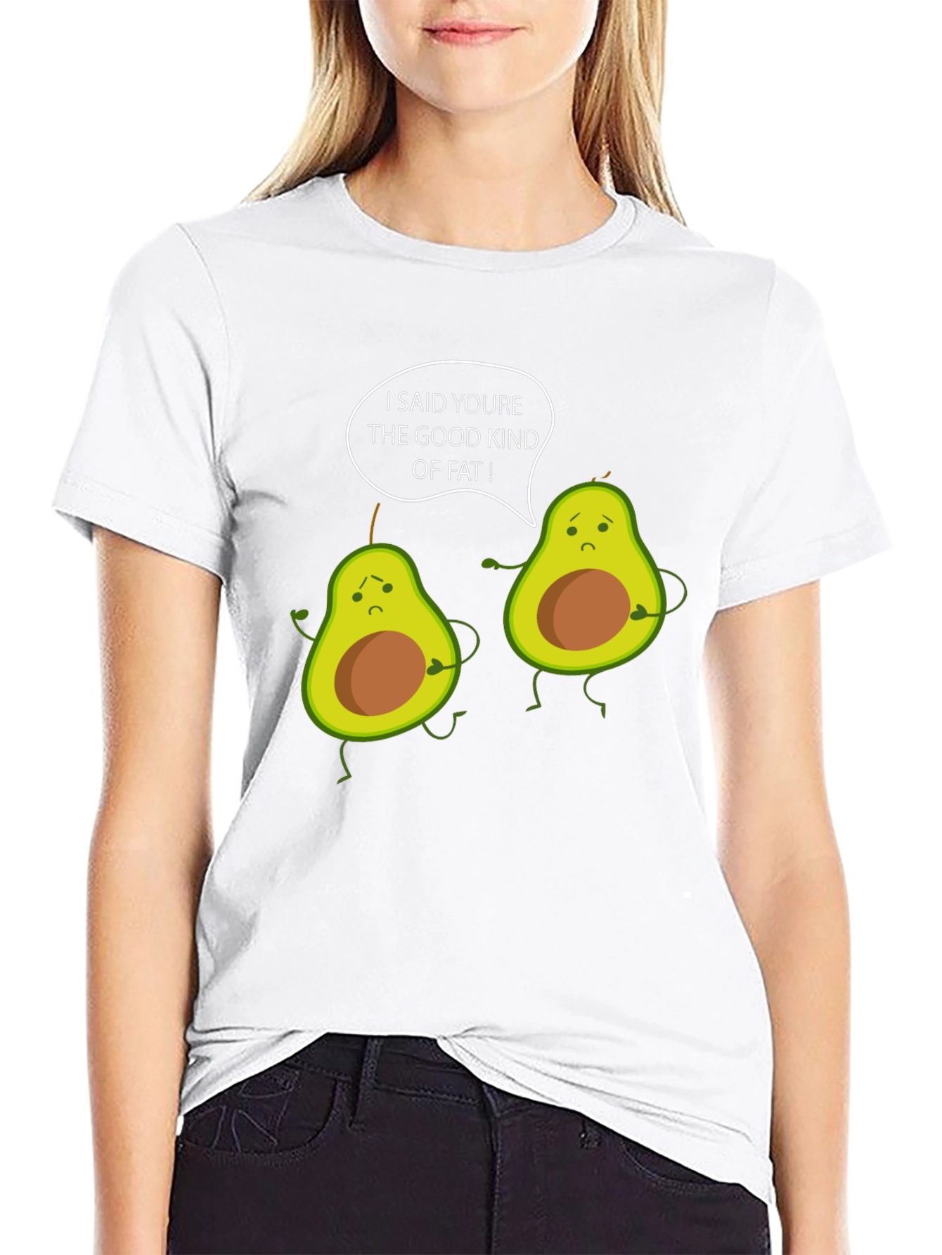 Funny Avocado Good Kind of Fat Graphic T-Shirt