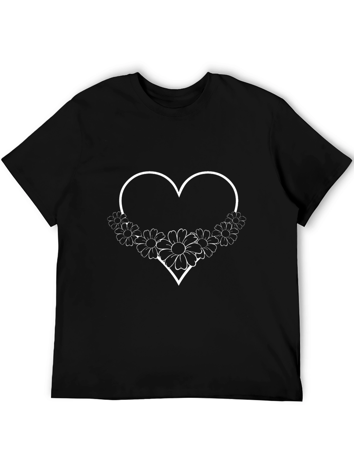 Floral Heart Graphic Tee - Stylish Casual Wear