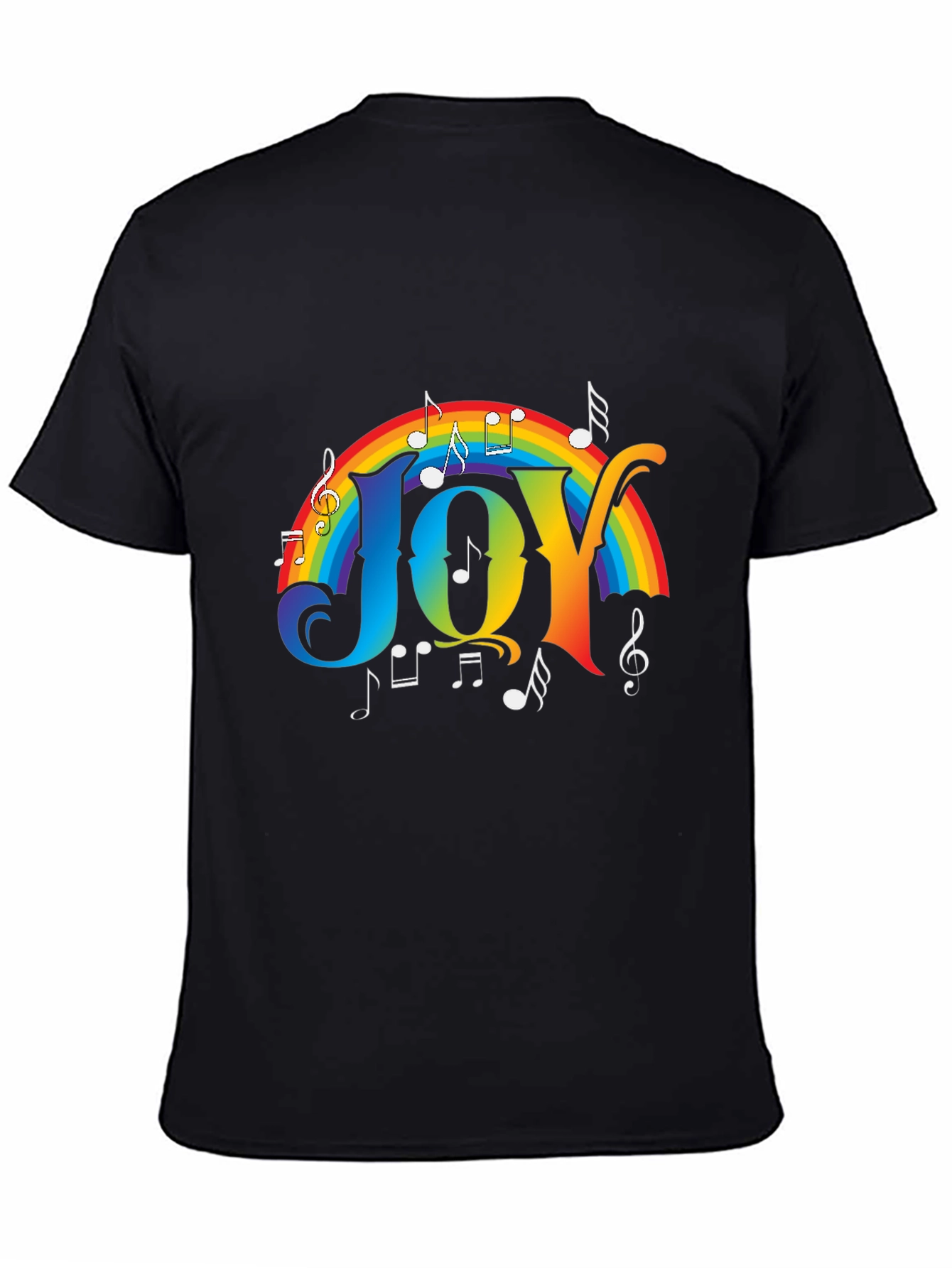 Joy Rainbow Music Notes Graphic T-Shirt