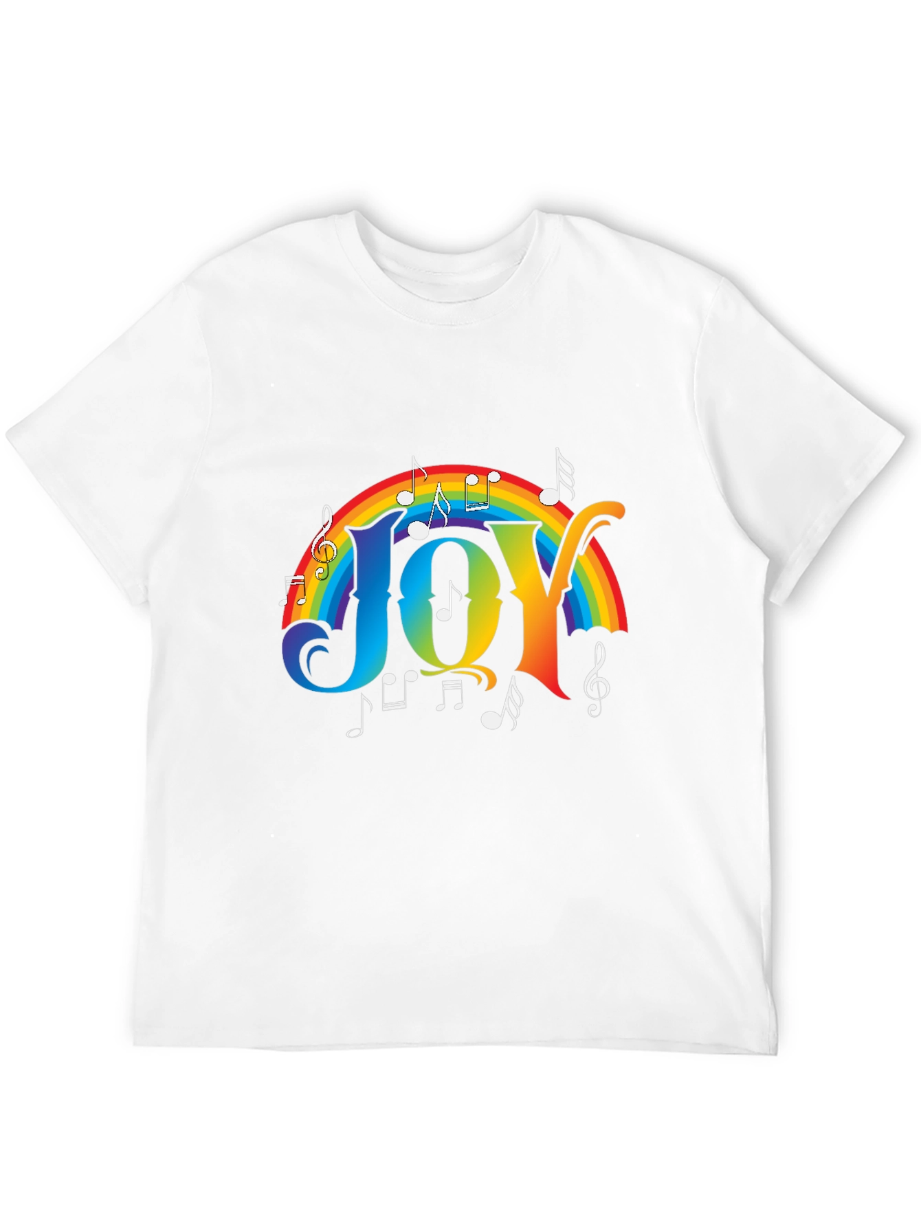 Joy Rainbow Music Notes Graphic T-Shirt