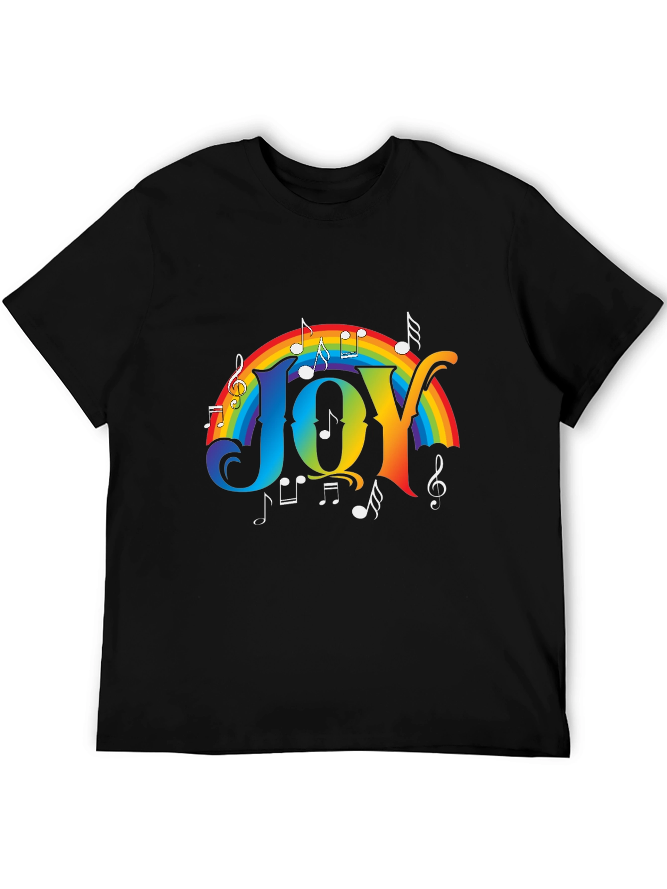 Joy Rainbow Music Notes Graphic T-Shirt