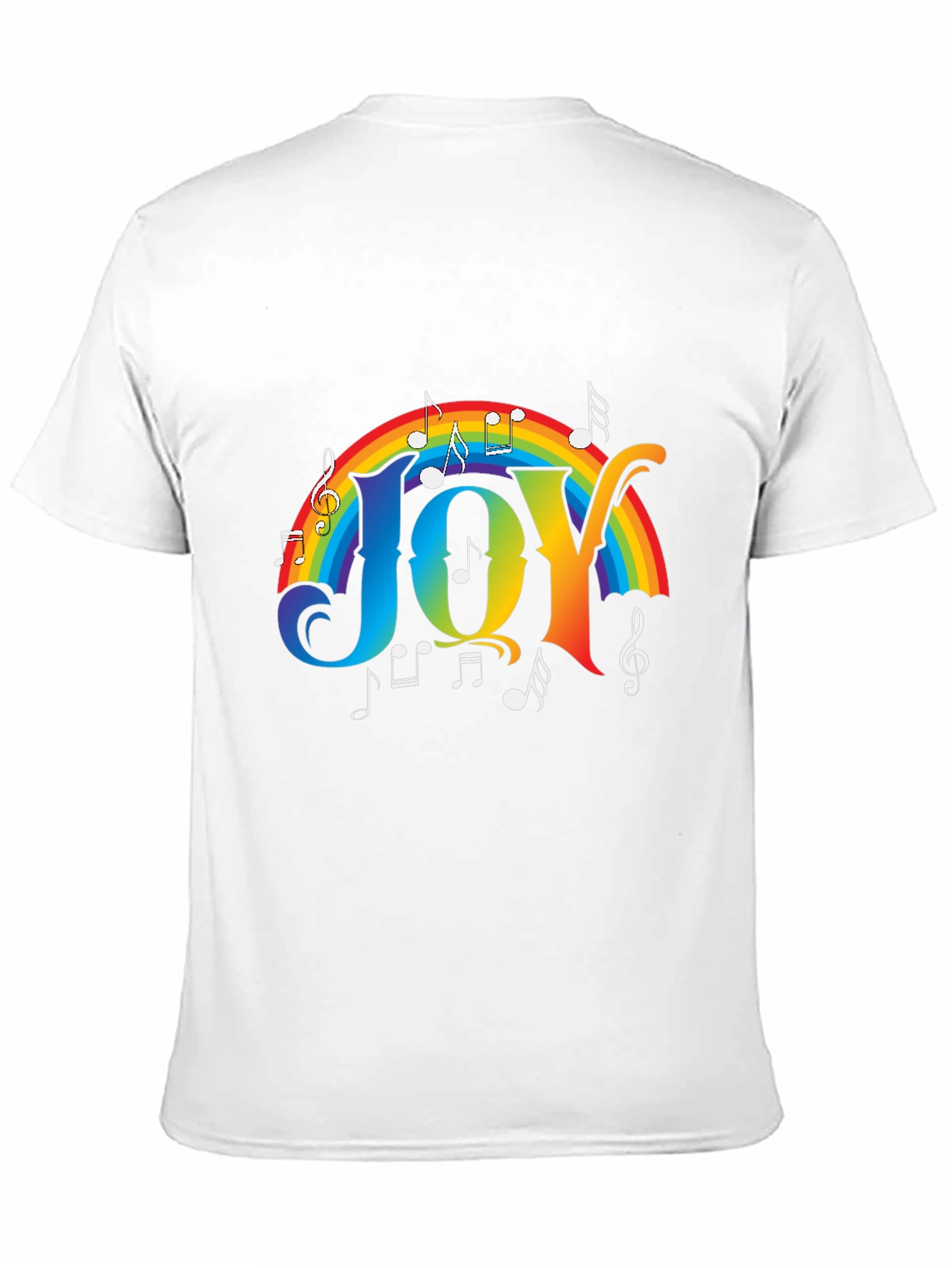 Joy Rainbow Music Notes Graphic T-Shirt