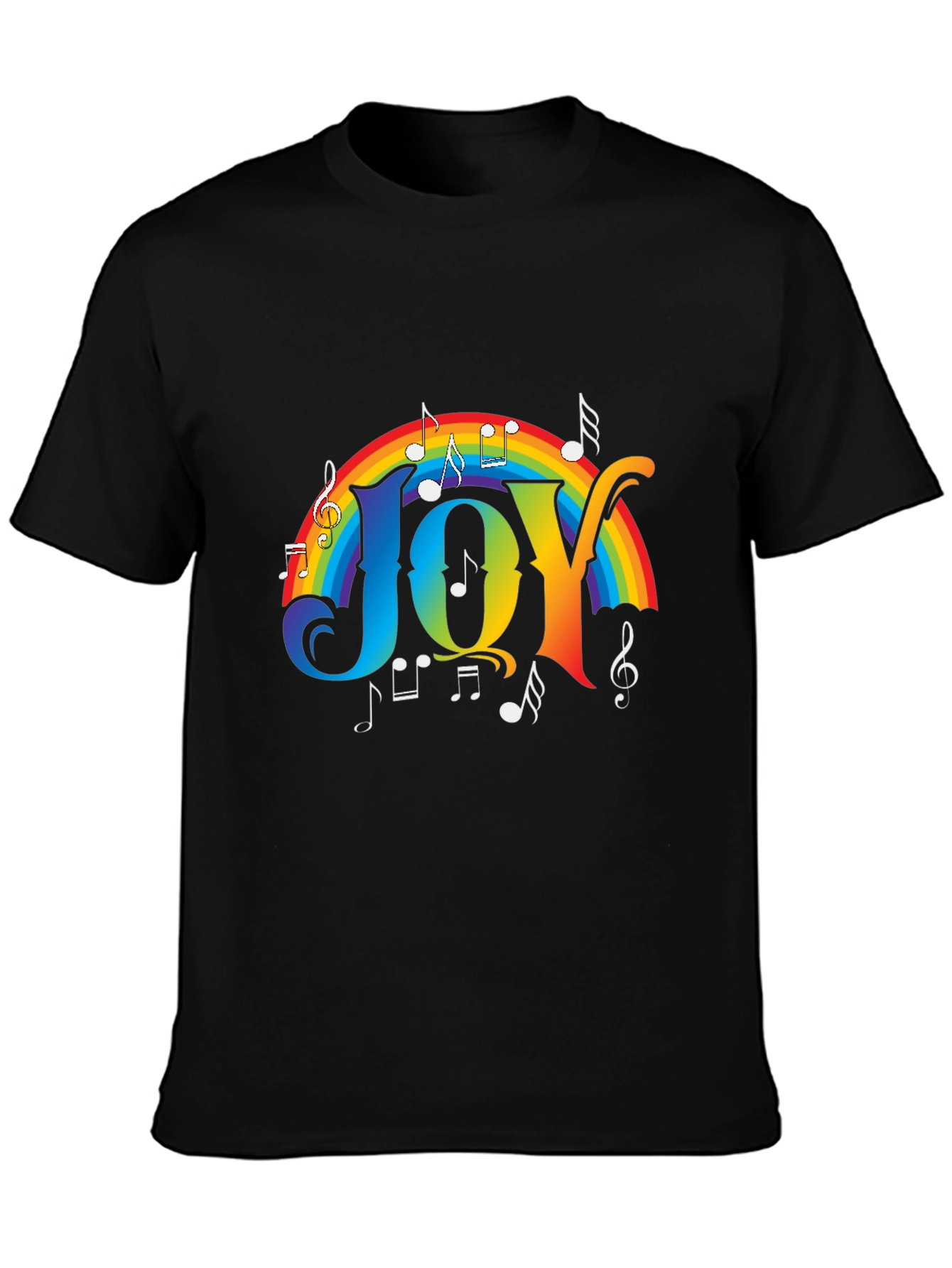 Joy Rainbow Music Notes Graphic T-Shirt