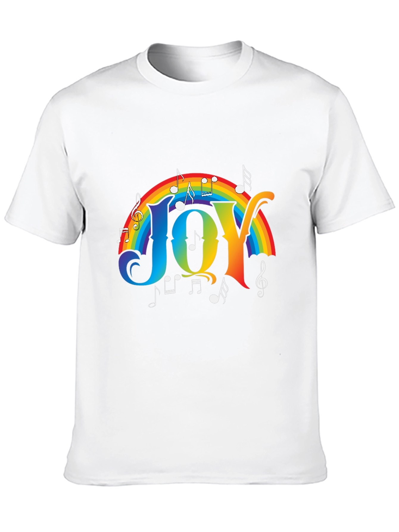 Joy Rainbow Music Notes Graphic T-Shirt