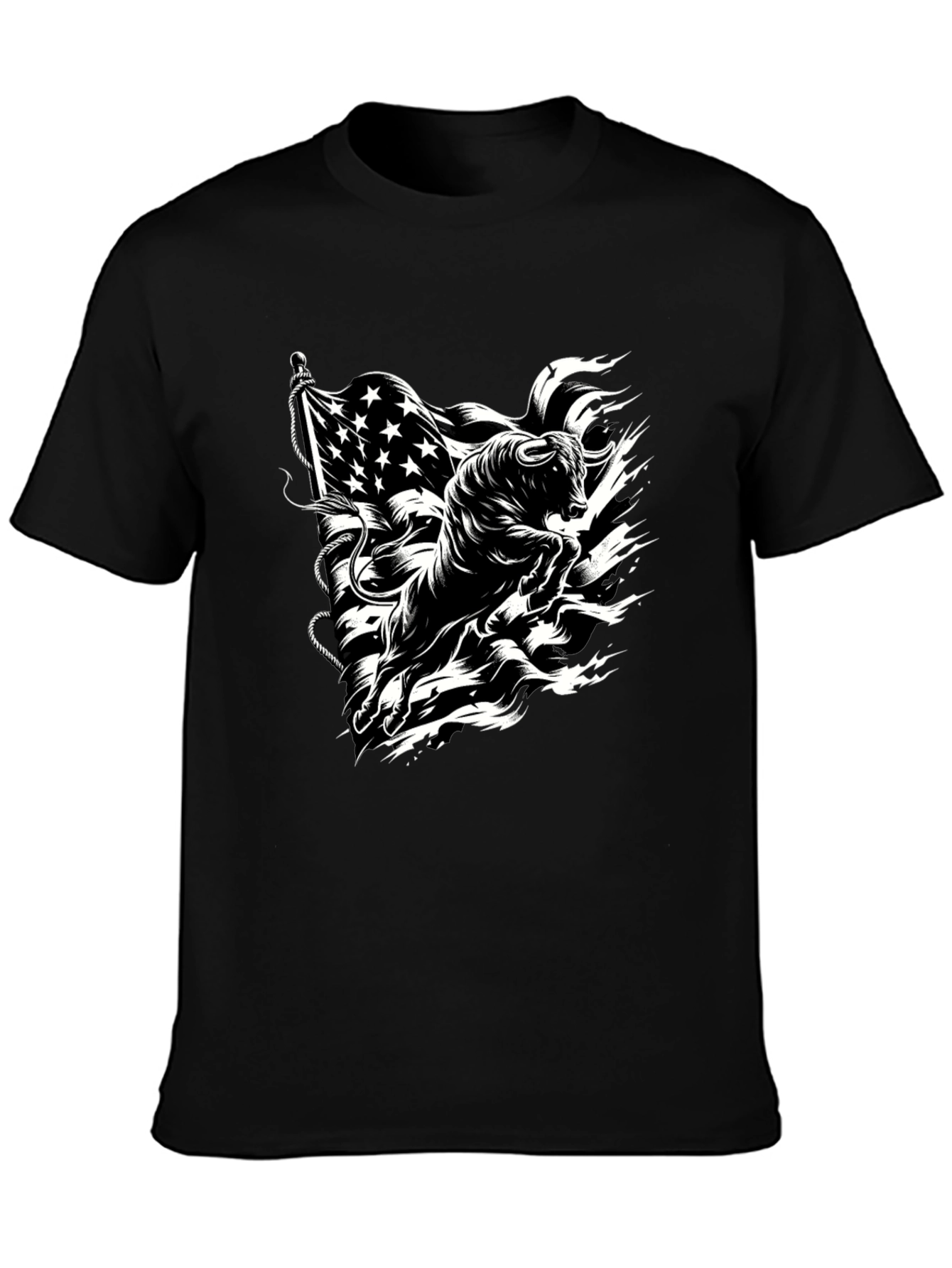 American Bull Graphic Tee - Black Cotton Blend