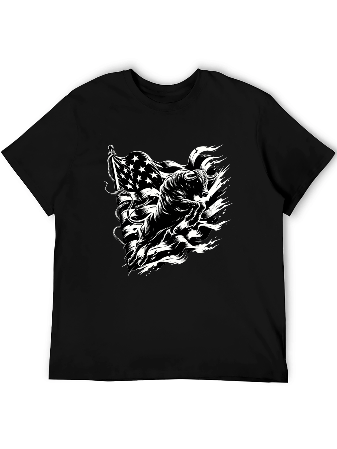 American Bull Graphic Tee - Black Cotton Blend