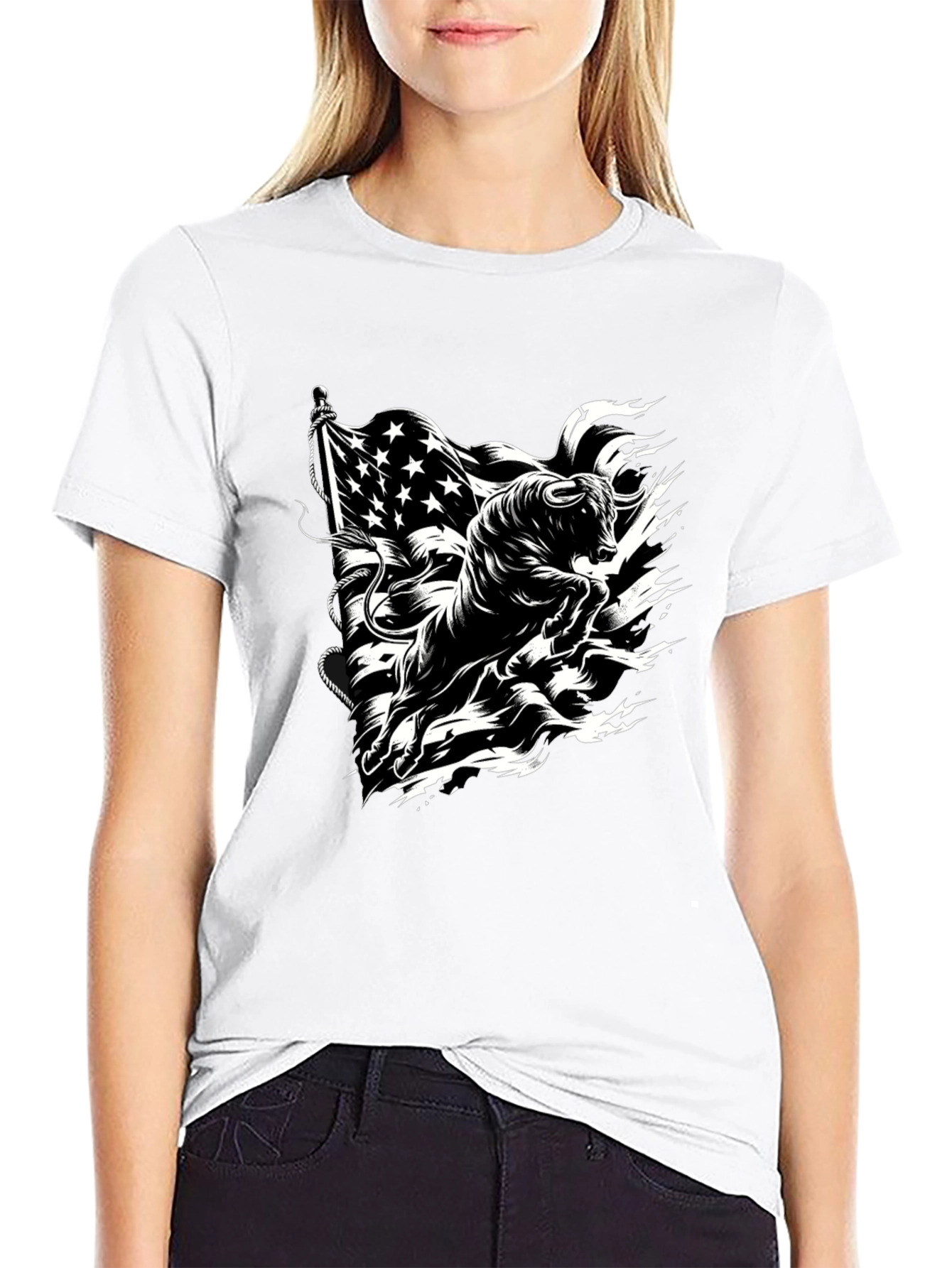 American Bull Graphic Tee - Black Cotton Blend