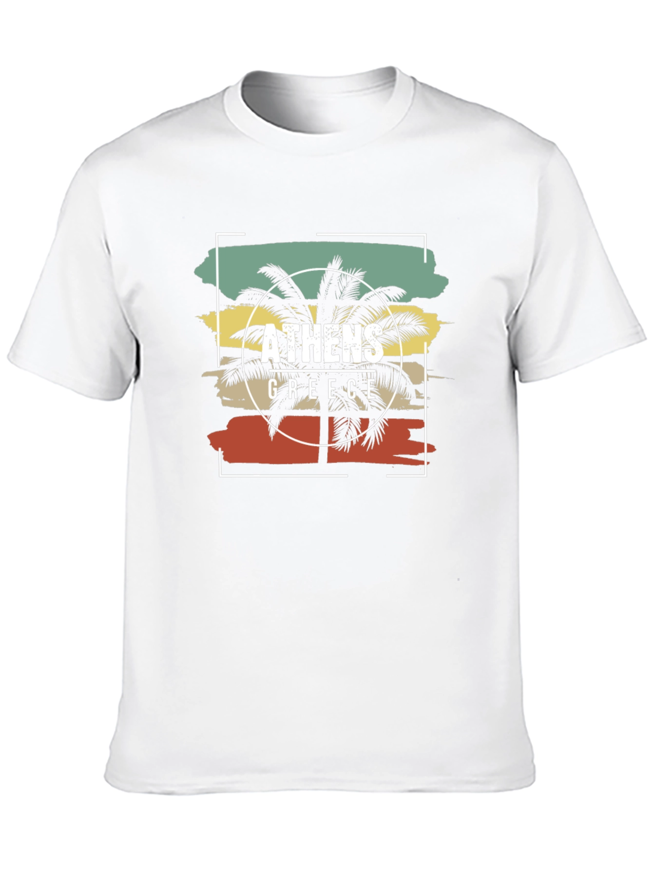 Athens Greece Palm Tree T-Shirt Retro Style Tee