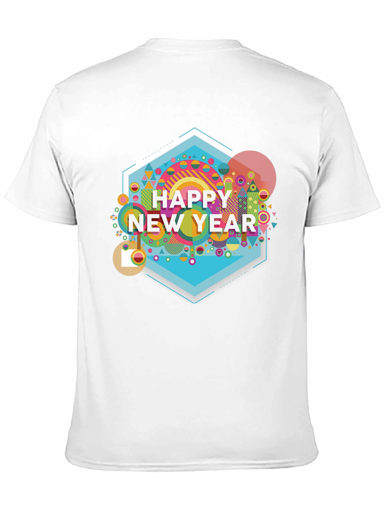 Happy New Year Graphic Print Black T-Shirt