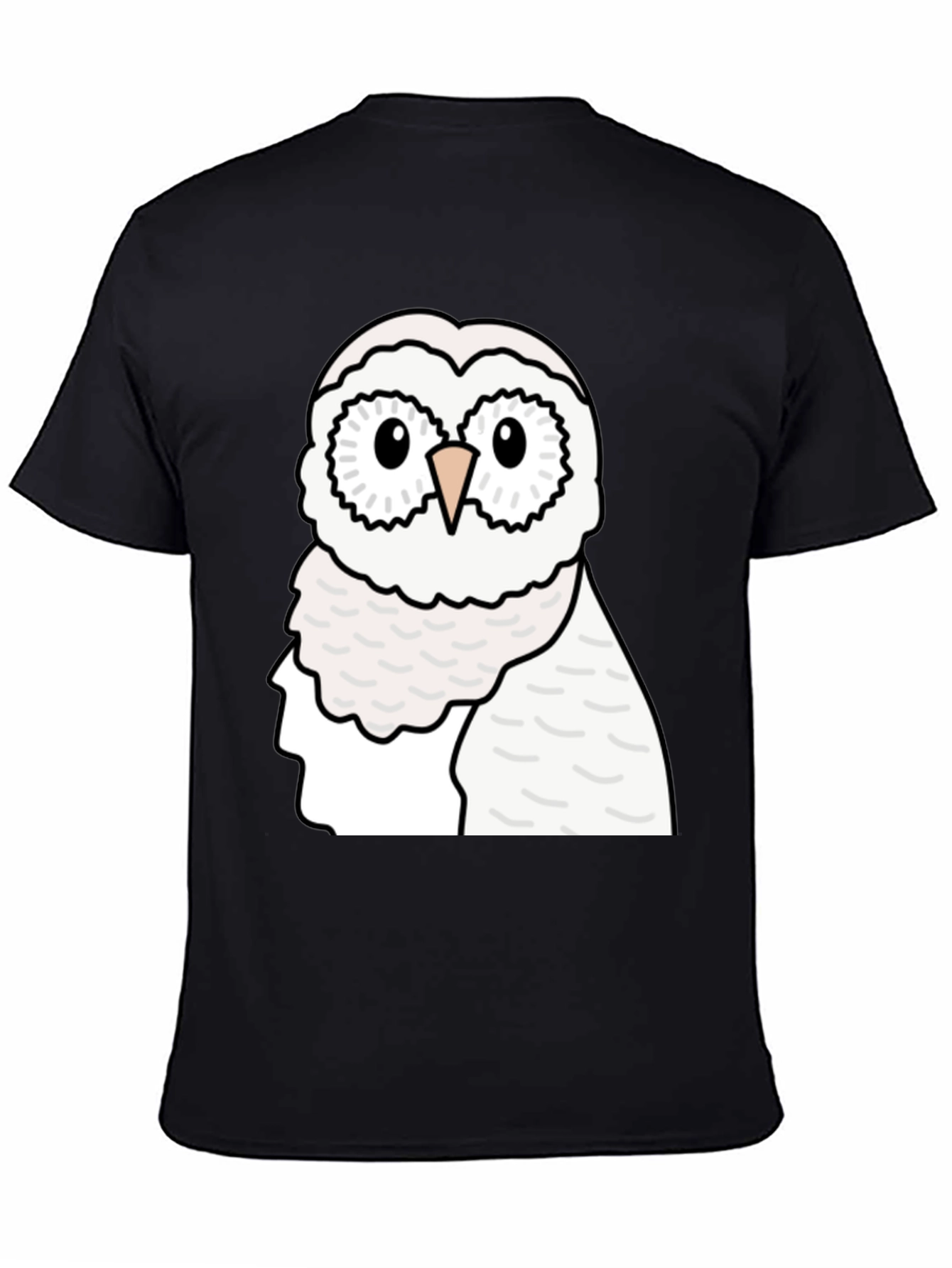 Owl Graphic Tee - Mens Black Cotton T-Shirt