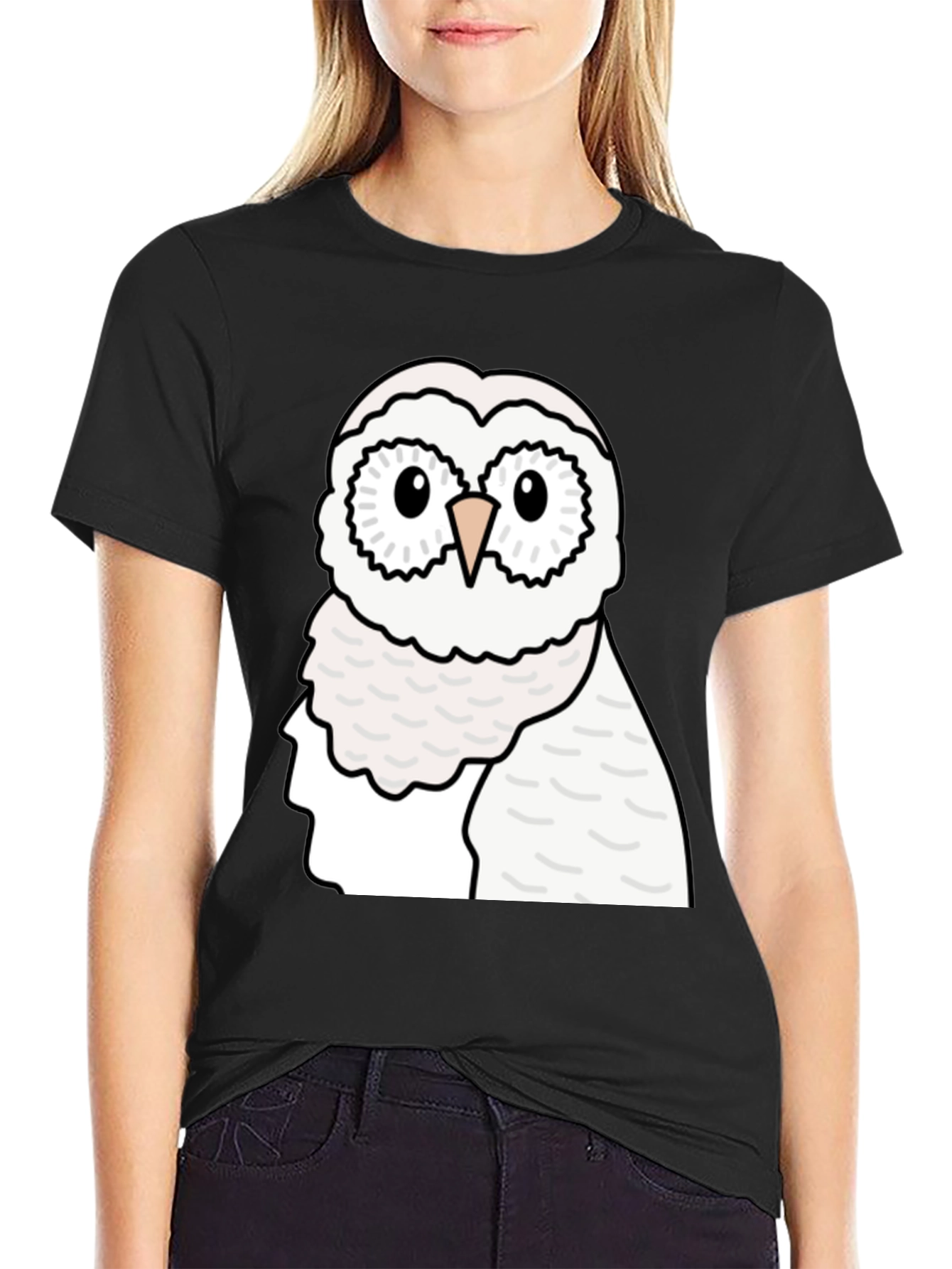 Owl Graphic Tee - Mens Black Cotton T-Shirt