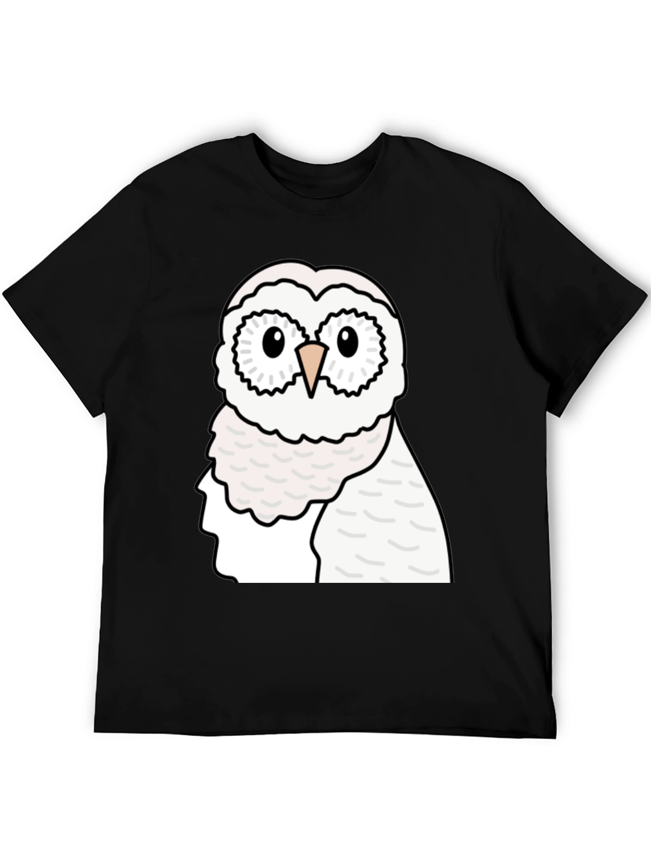 Owl Graphic Tee - Mens Black Cotton T-Shirt
