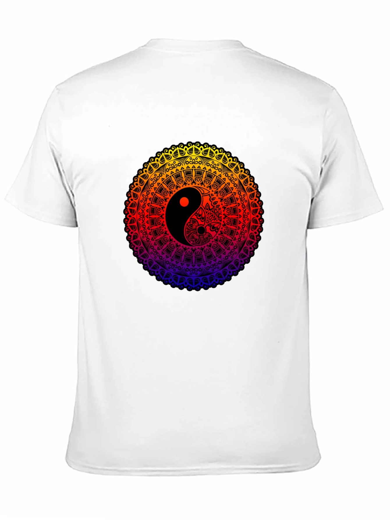 Yin Yang Mandala Graphic Black T-Shirt