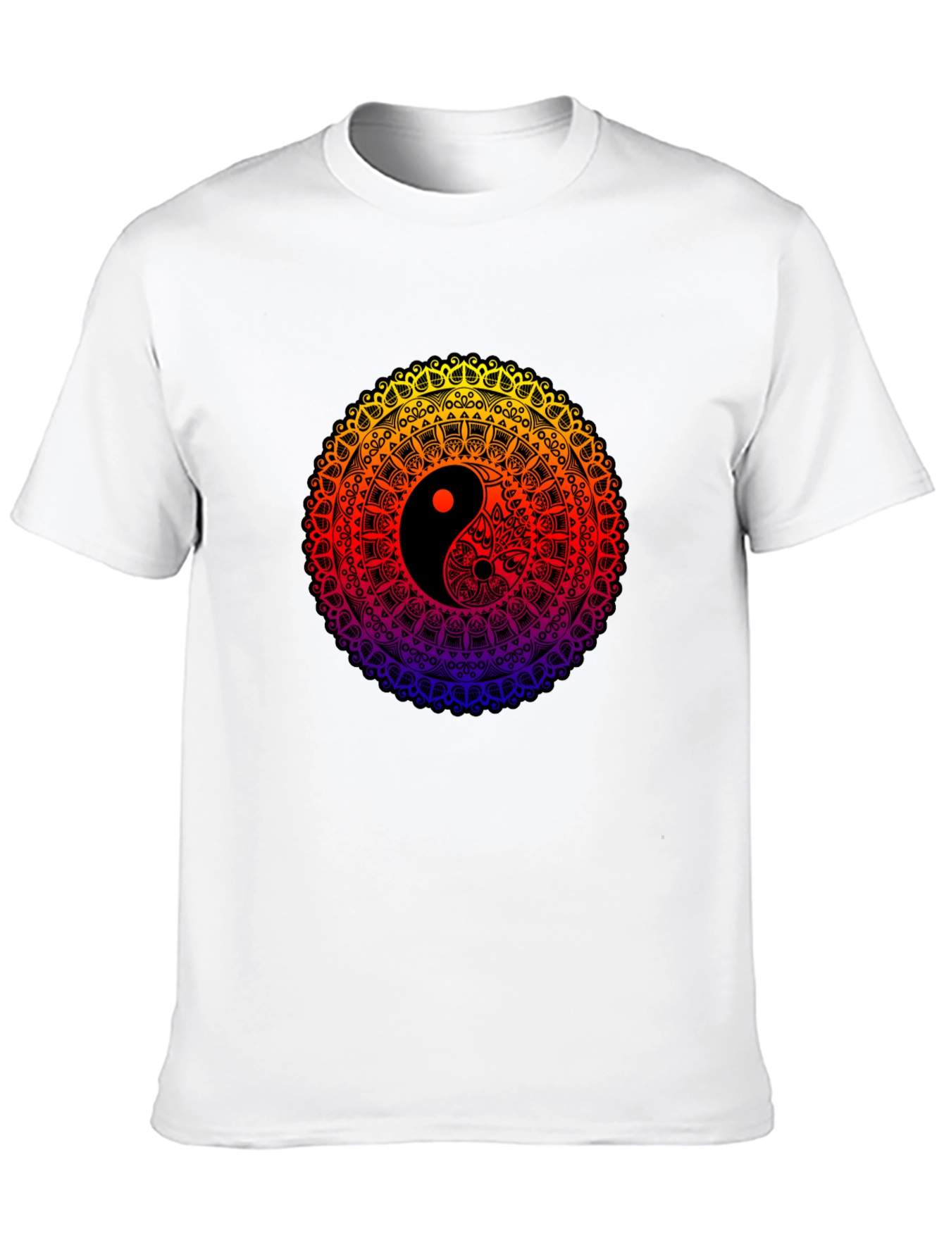 Yin Yang Mandala Graphic Black T-Shirt