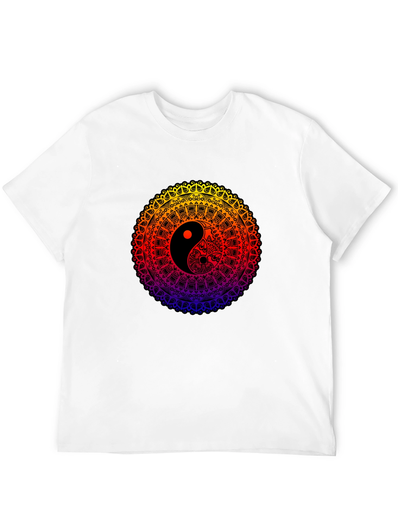 Yin Yang Mandala Graphic Black T-Shirt