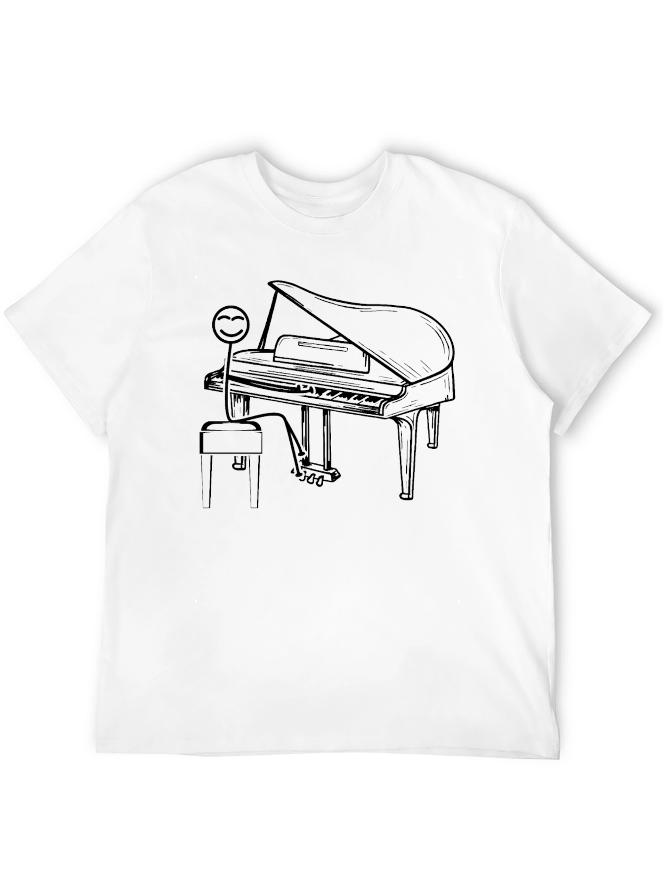 Piano Player Graphic Tee - Cool Casual Style