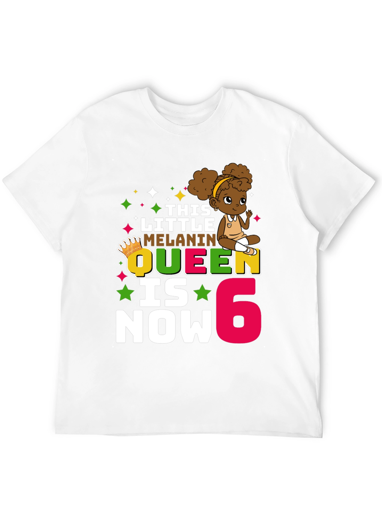 Melanin Queen 6th Birthday T-Shirt