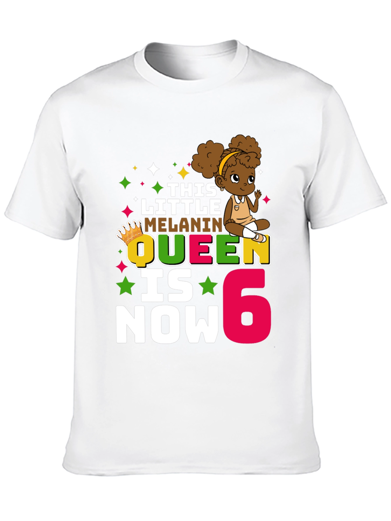 Melanin Queen 6th Birthday T-Shirt