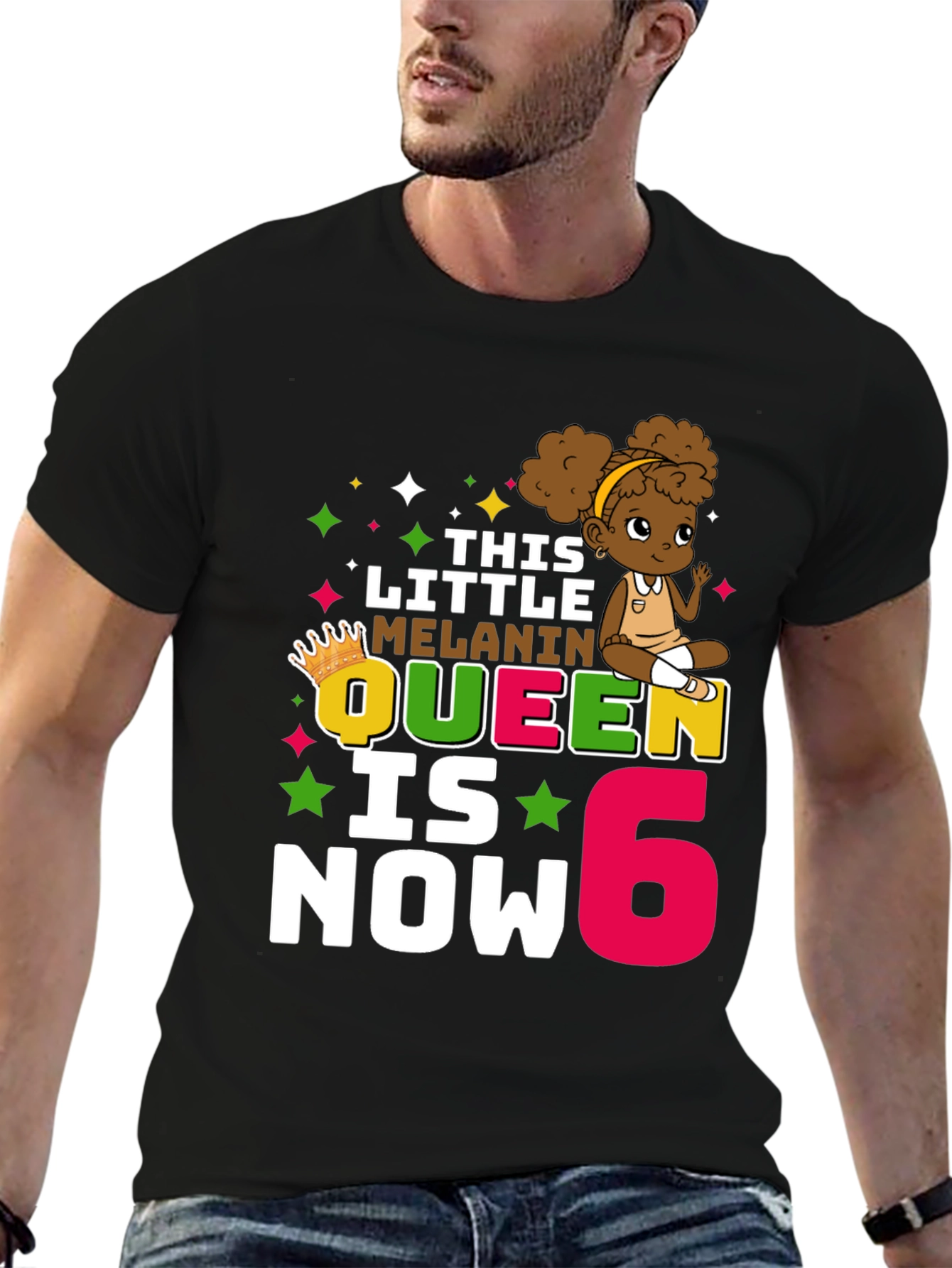 Melanin Queen 6th Birthday T-Shirt