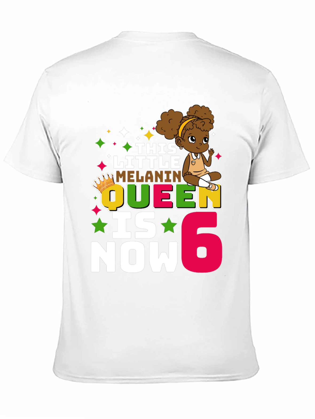 Melanin Queen 6th Birthday T-Shirt