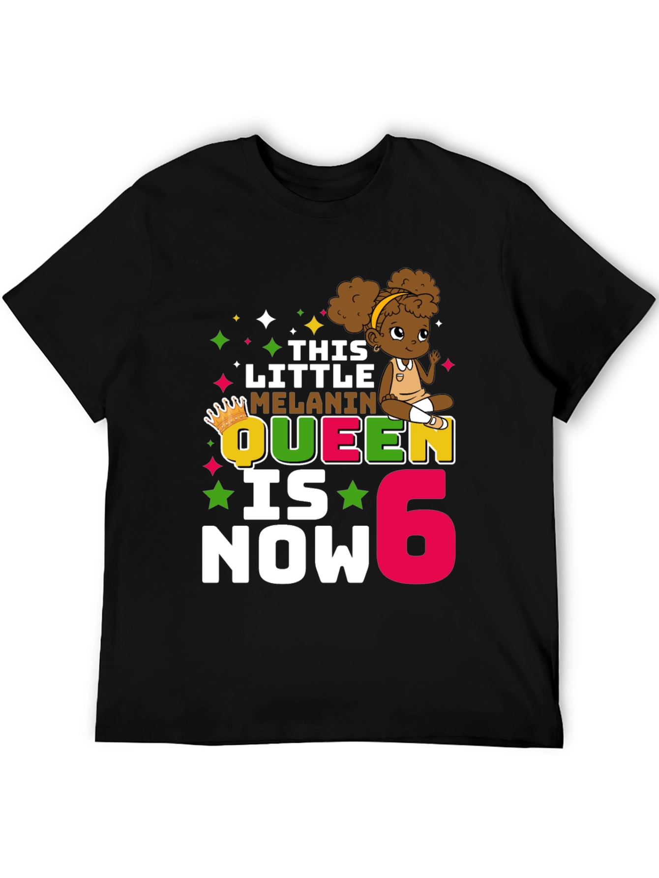 Melanin Queen 6th Birthday T-Shirt