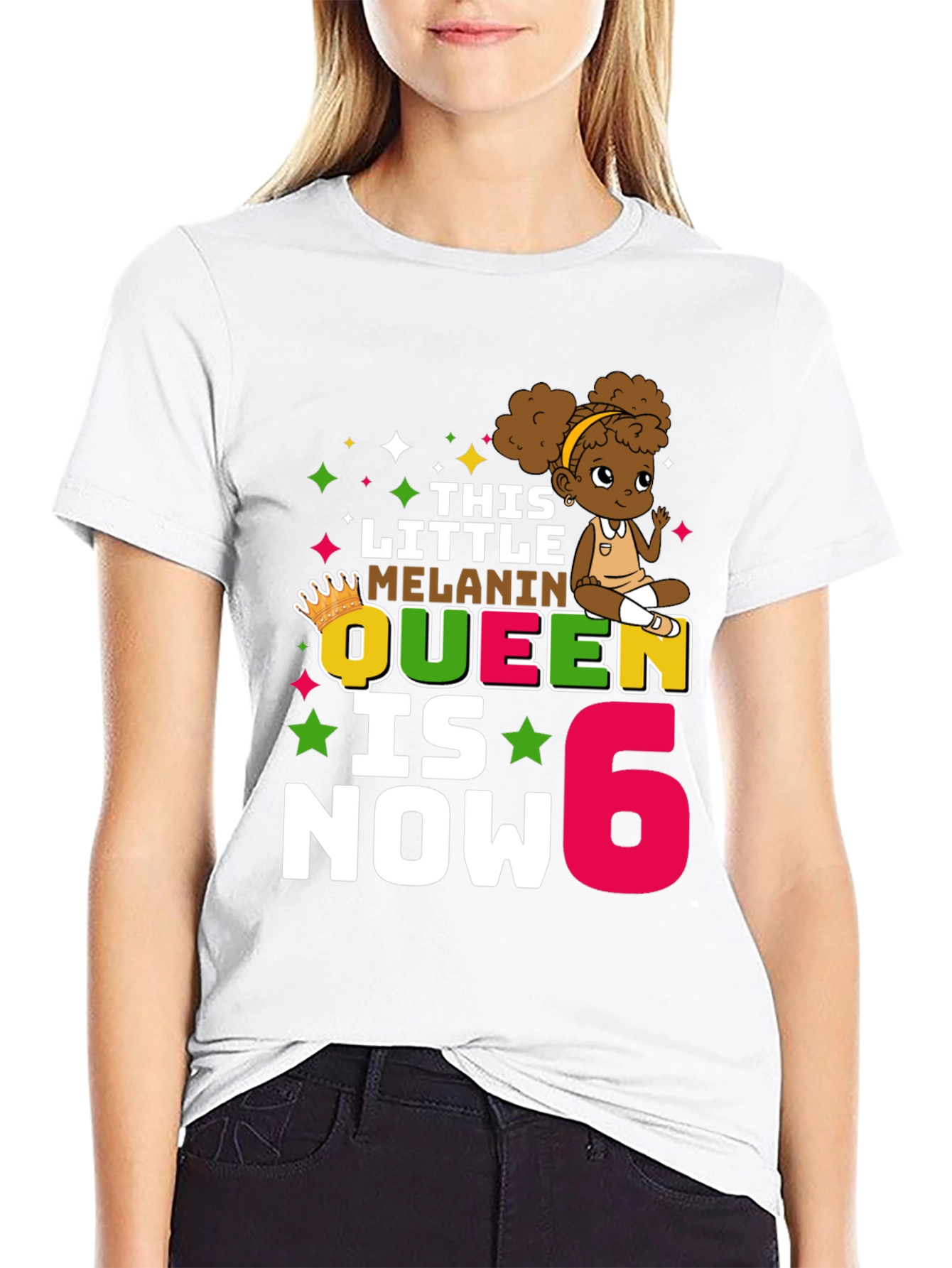 Melanin Queen 6th Birthday T-Shirt