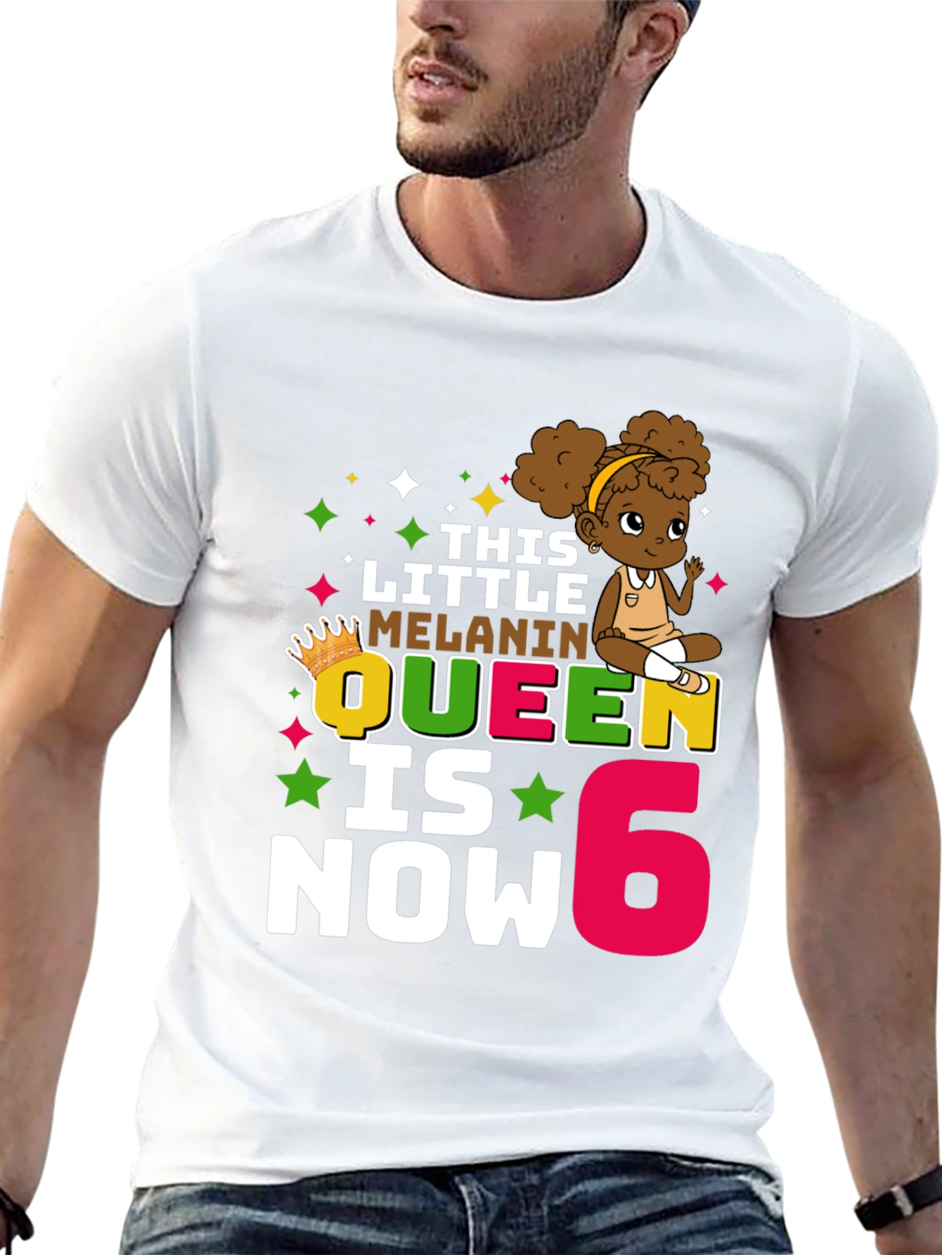 Melanin Queen 6th Birthday T-Shirt