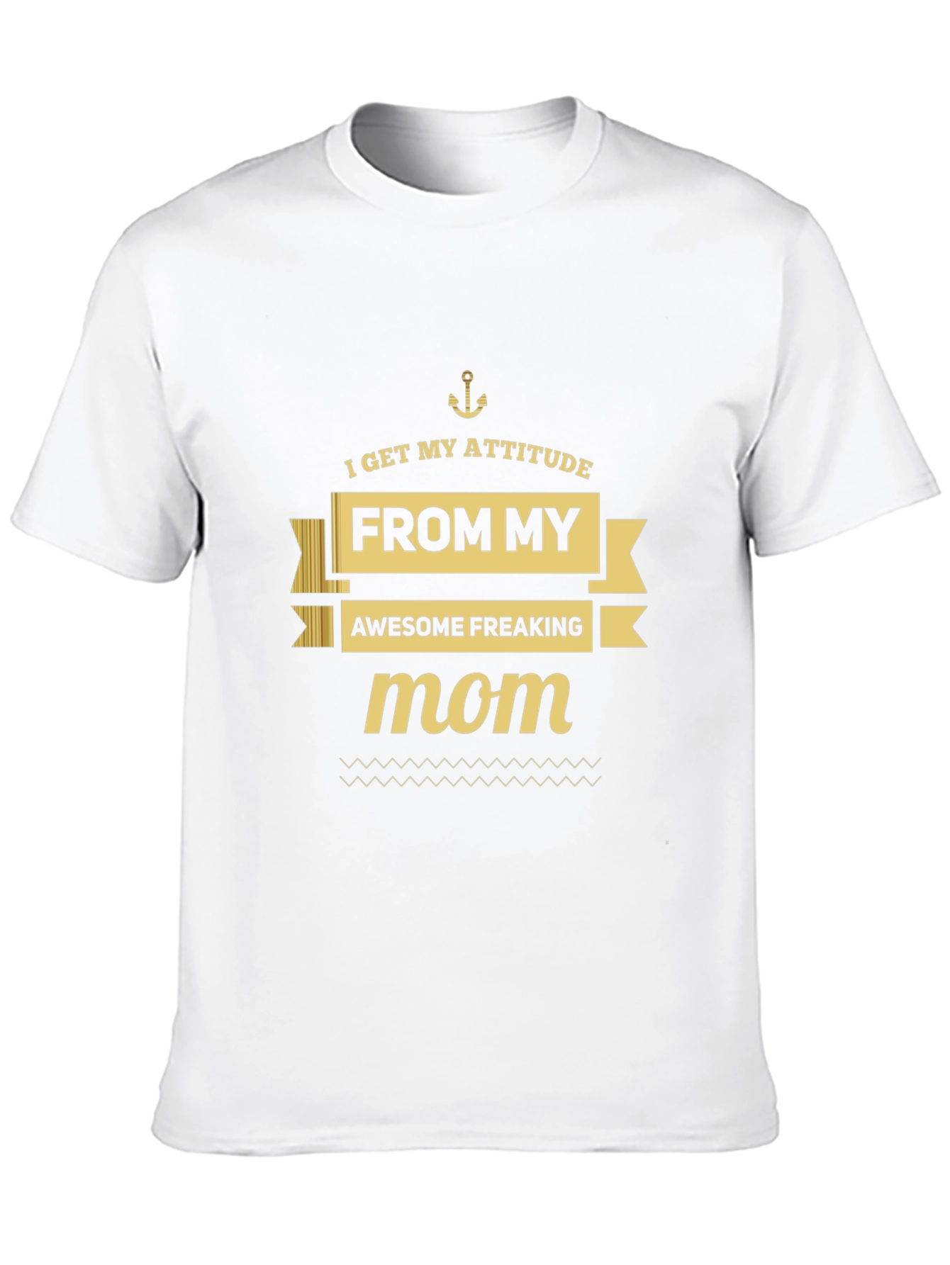 Attitude From Mom Graphic Tee - Black Cotton T-Shirt