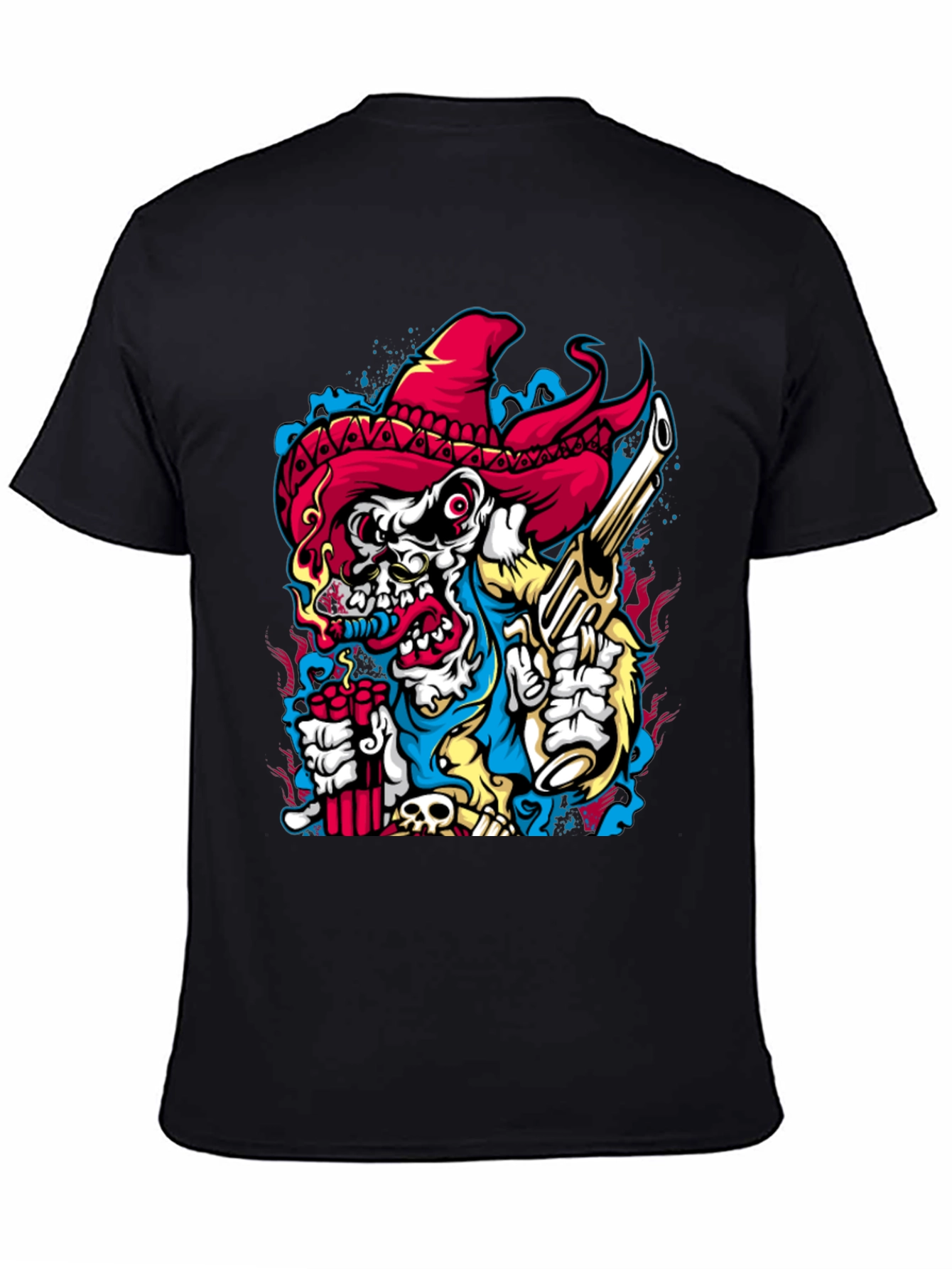 Cartoon Skull Graphic Print Crew Neck T-Shirt