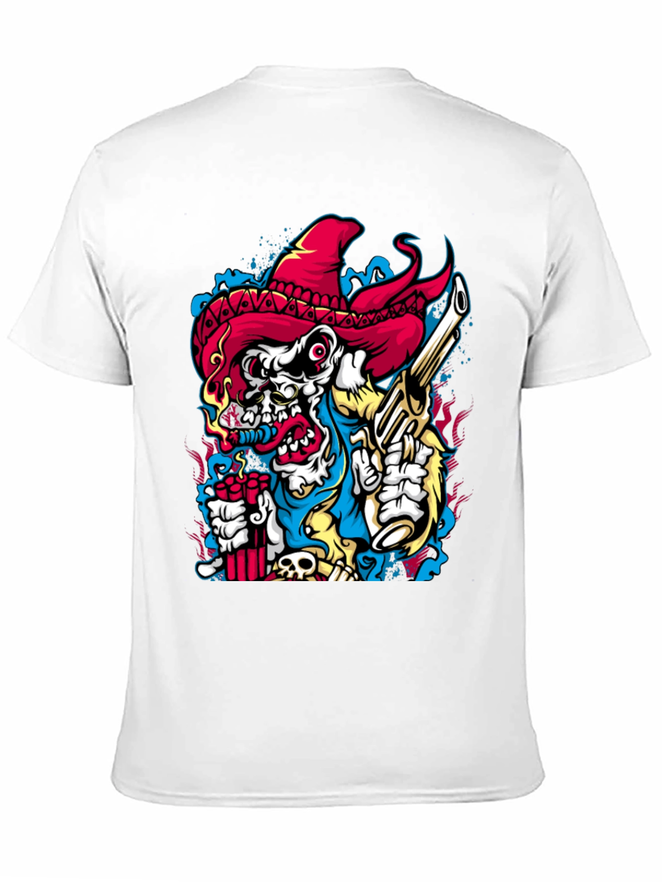 Cartoon Skull Graphic Print Crew Neck T-Shirt