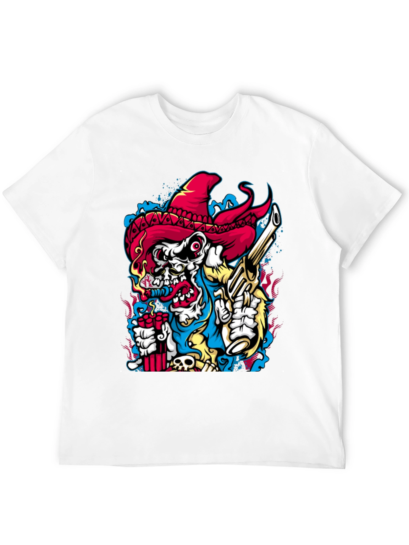 Cartoon Skull Graphic Print Crew Neck T-Shirt