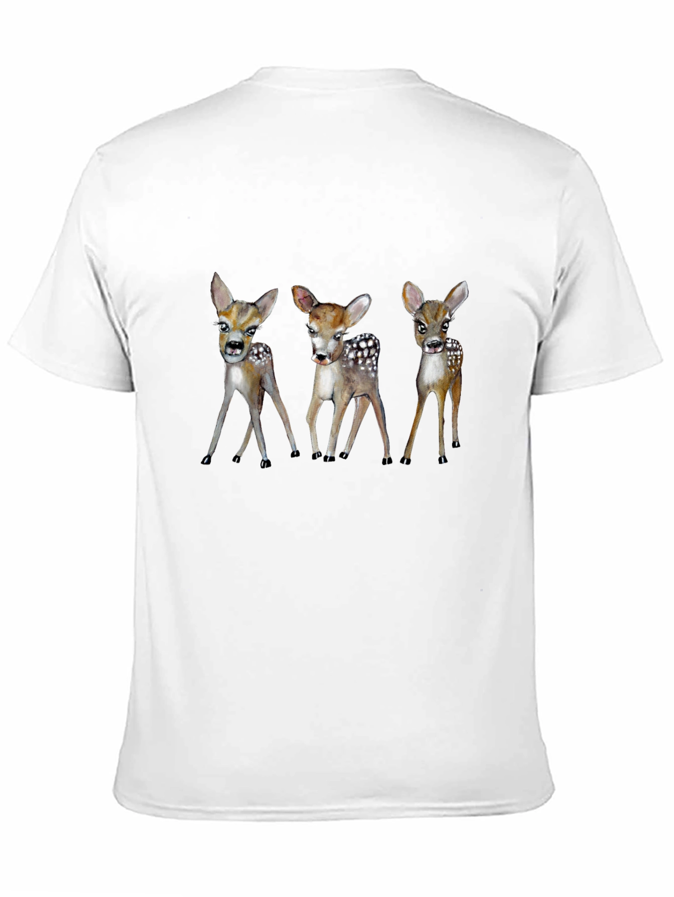 Whimsical Deer Trio Graphic Tee - Black