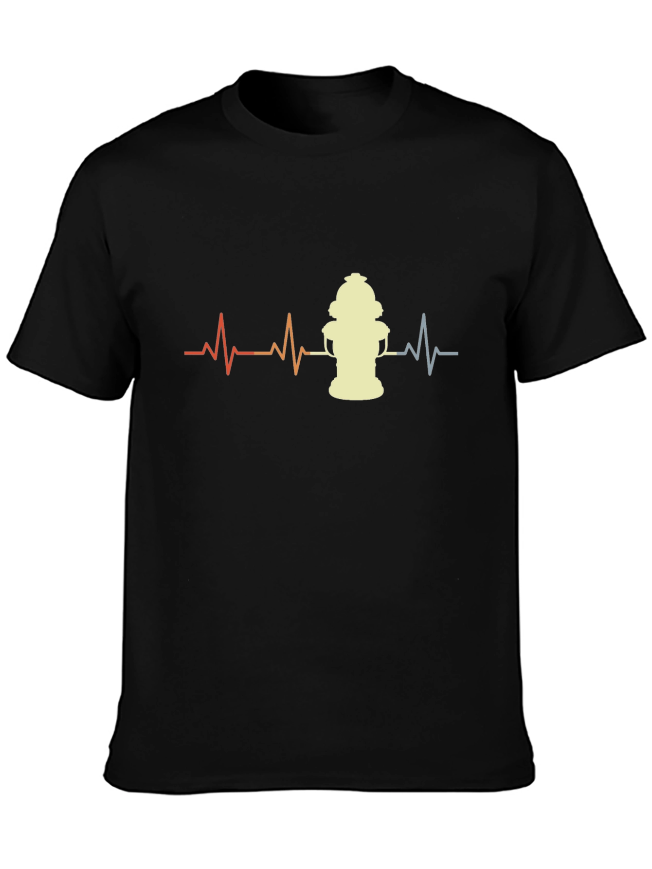 Fire Hydrant Heartbeat T-Shirt - Black