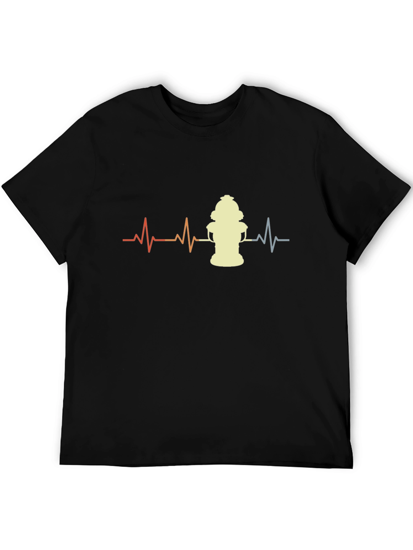 Fire Hydrant Heartbeat T-Shirt - Black