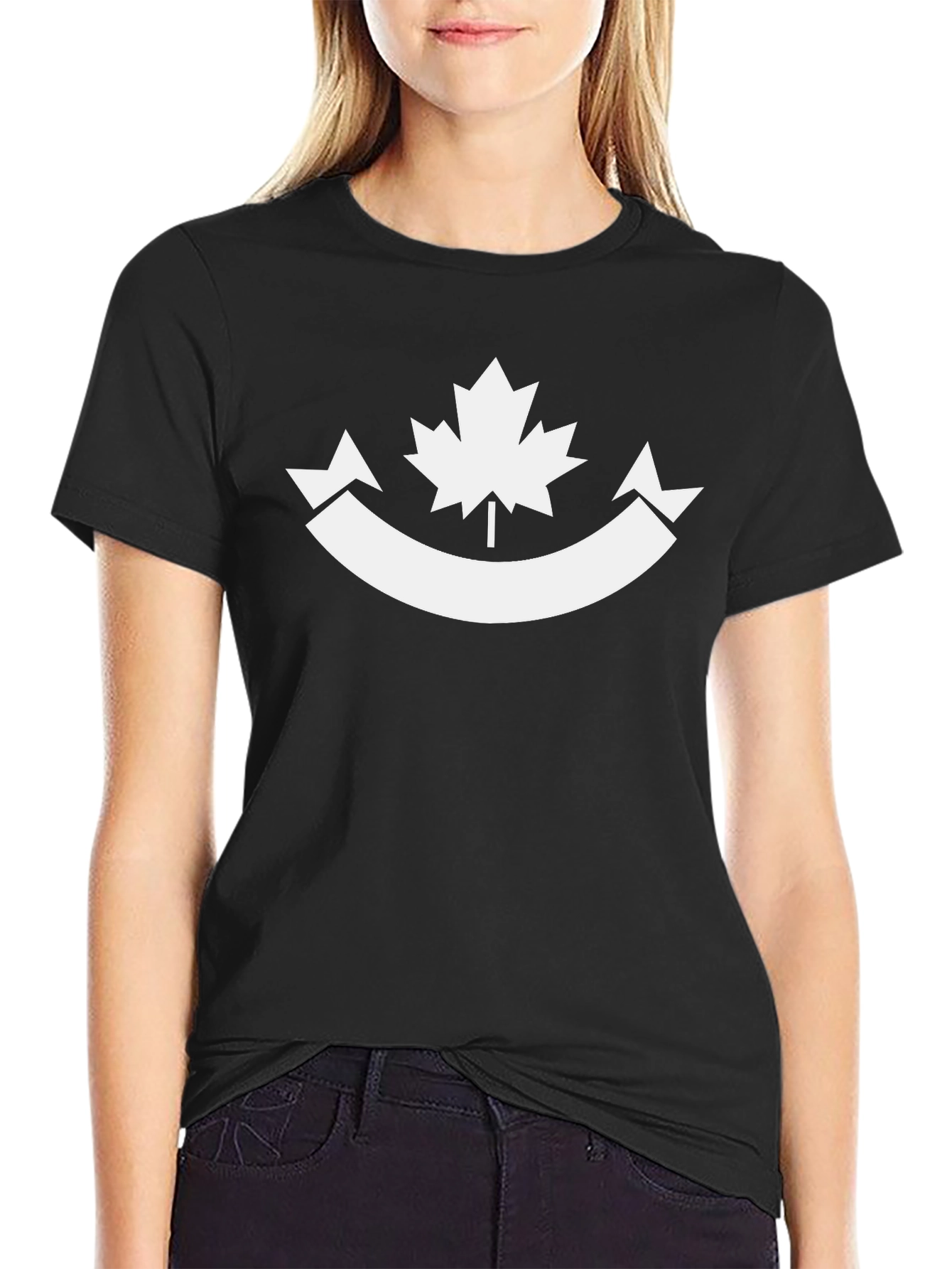 Canadian Maple Leaf T-Shirt - Black Graphic Tee