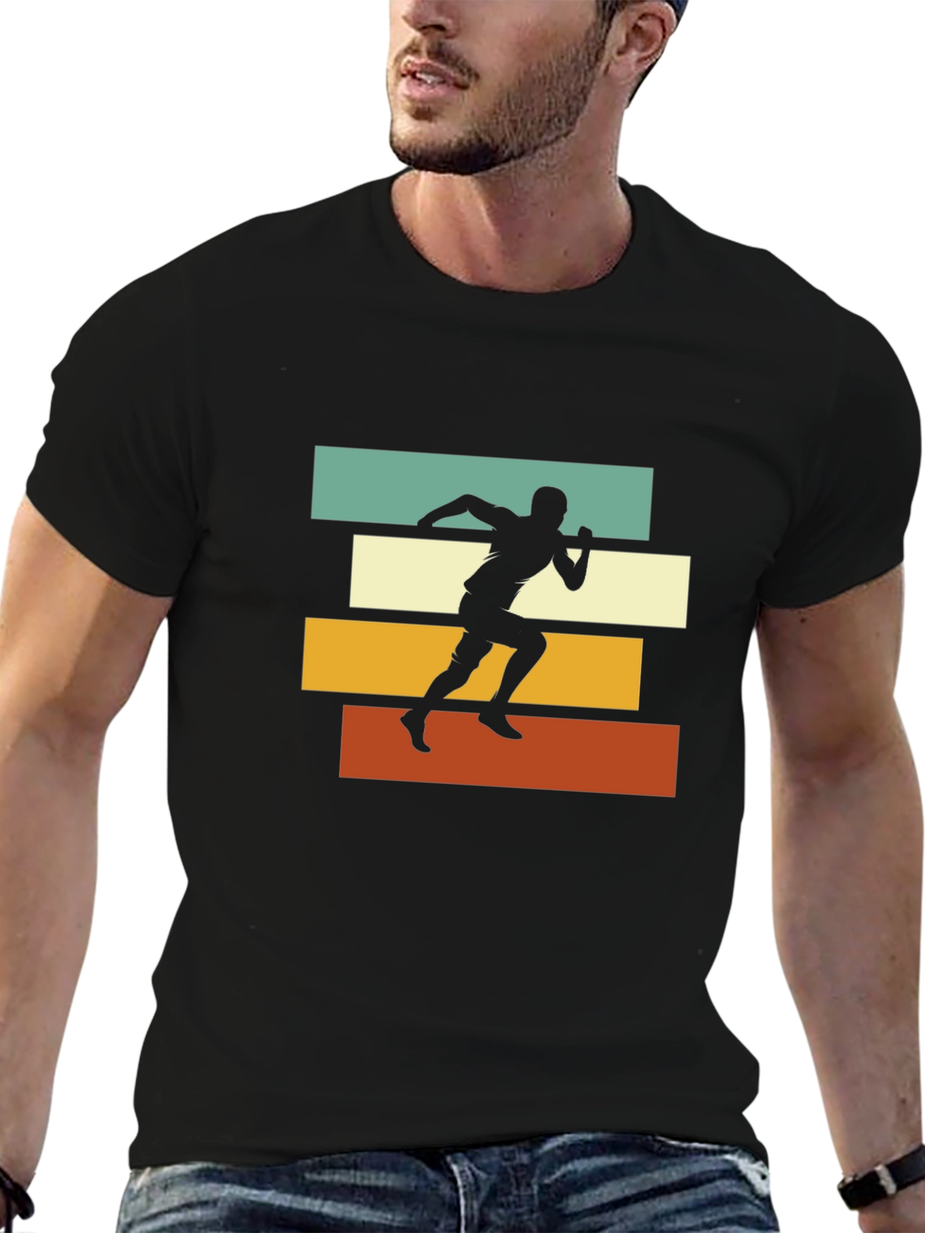 Retro Runner Graphic Tee - Black