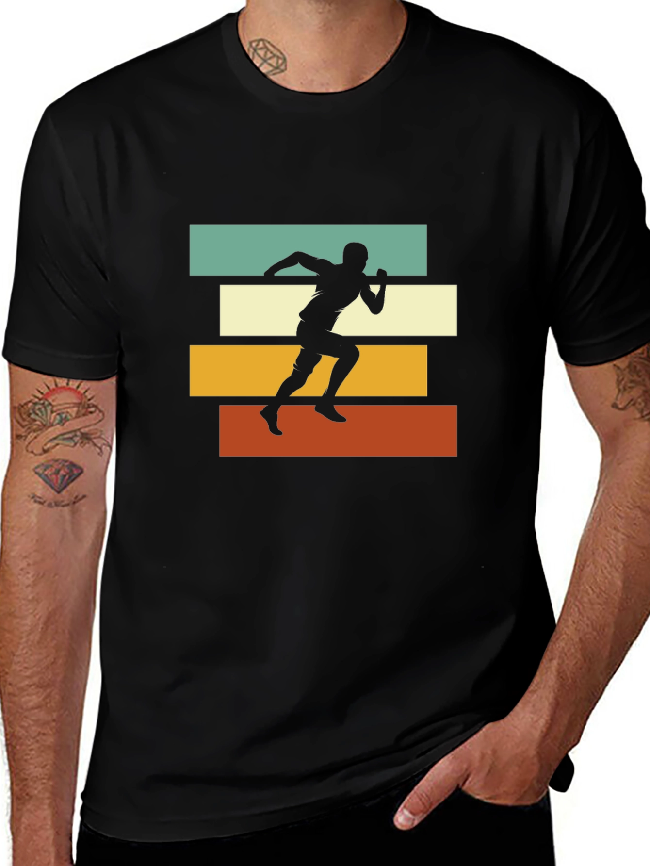 Retro Runner Graphic Tee - Black