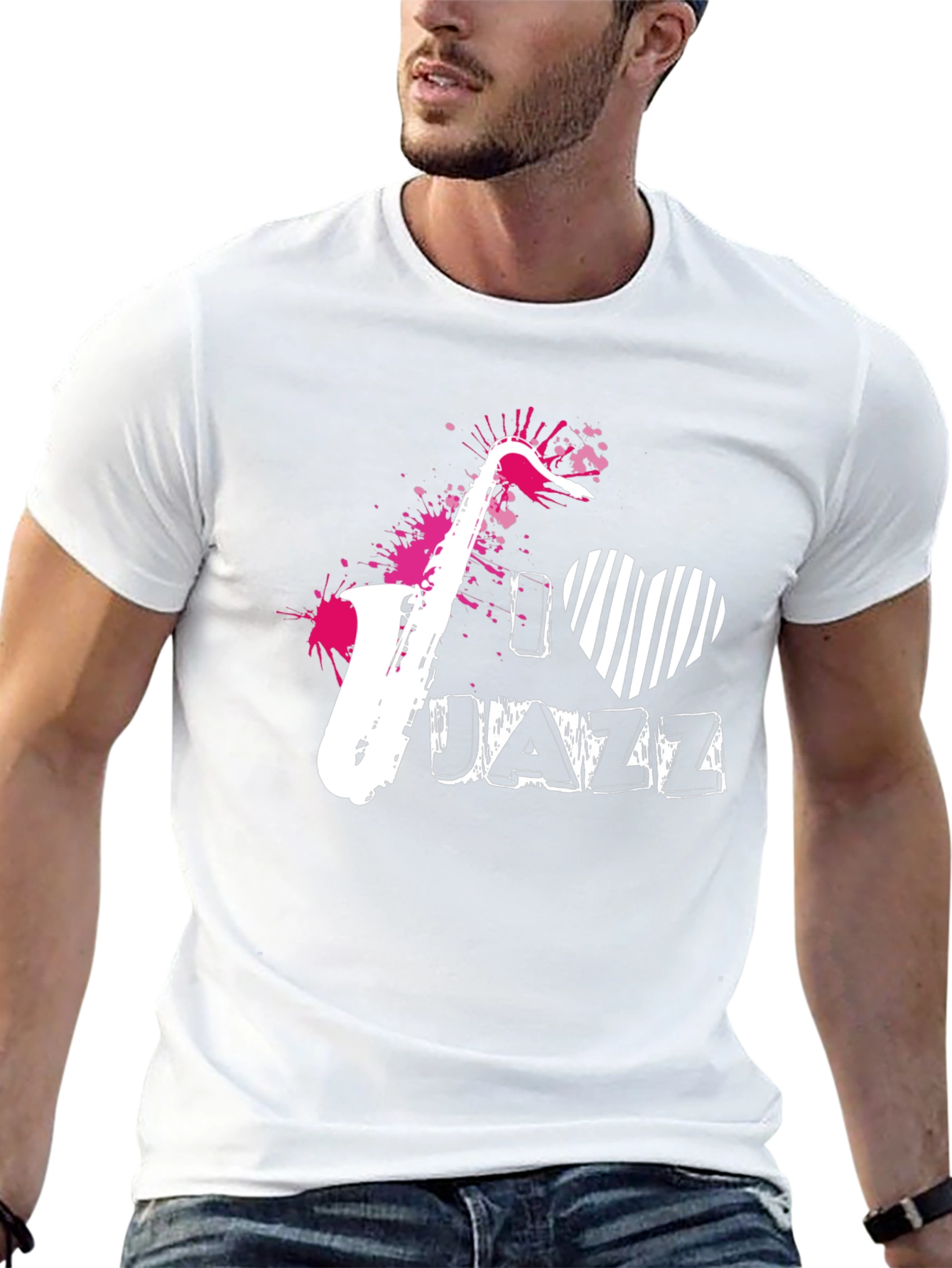 I Love Jazz Saxophone Black T-Shirt