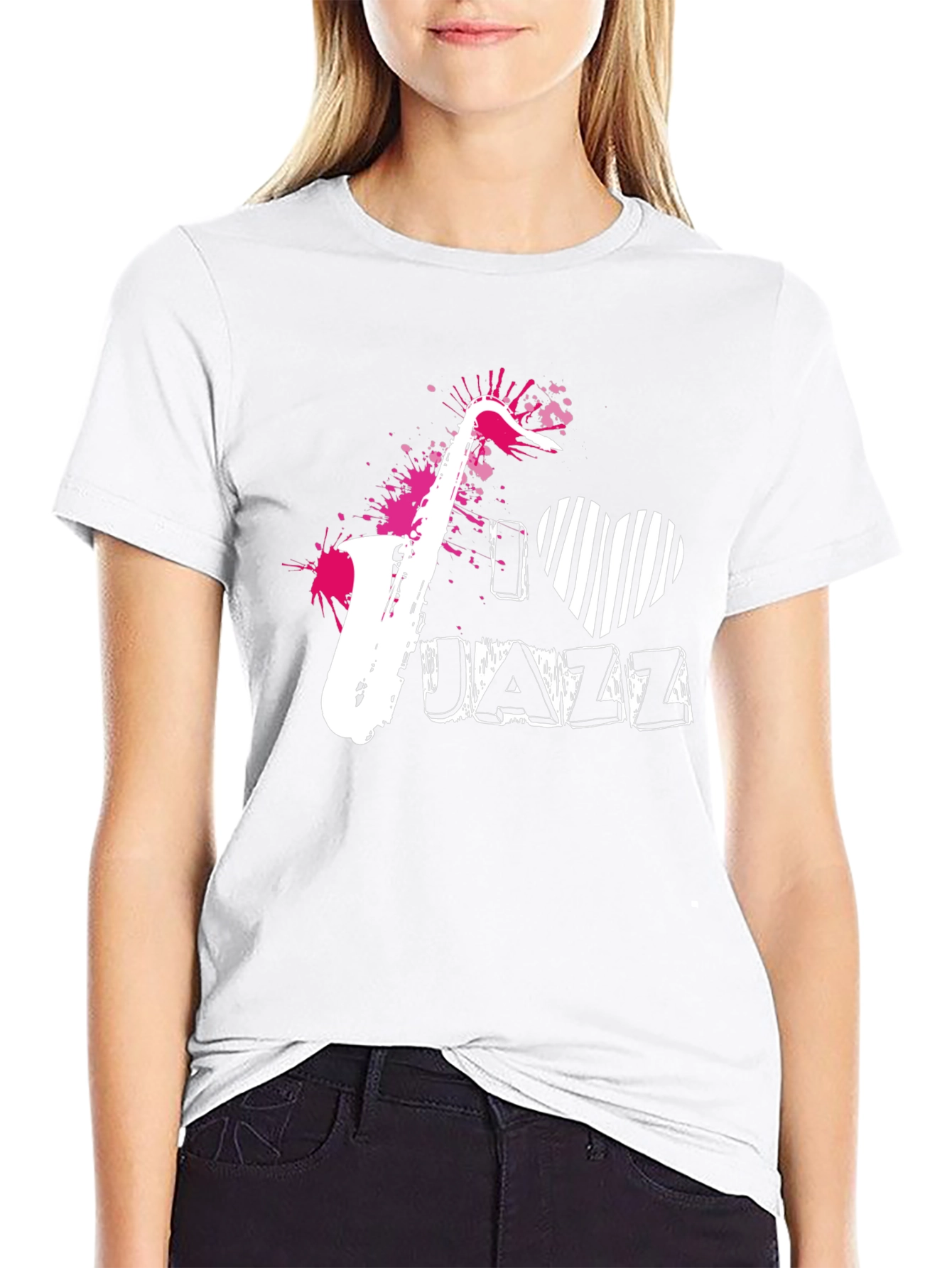 I Love Jazz Saxophone Black T-Shirt