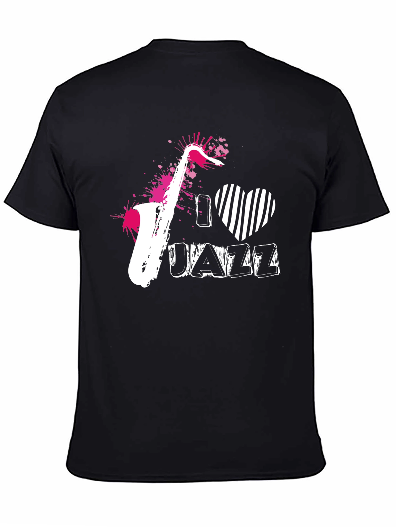 I Love Jazz Saxophone Black T-Shirt