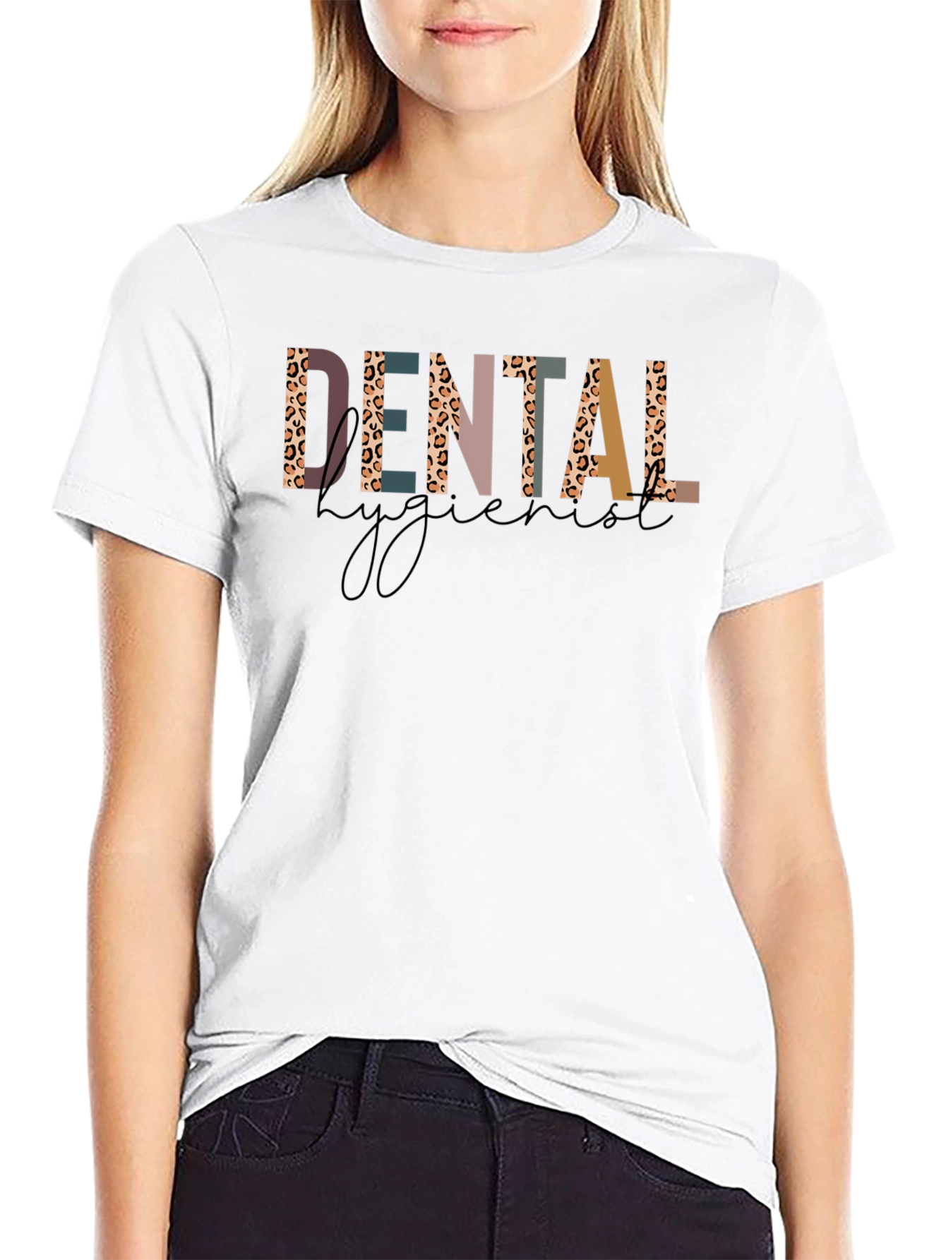 Dental Hygienist Leopard Print Graphic T-Shirt