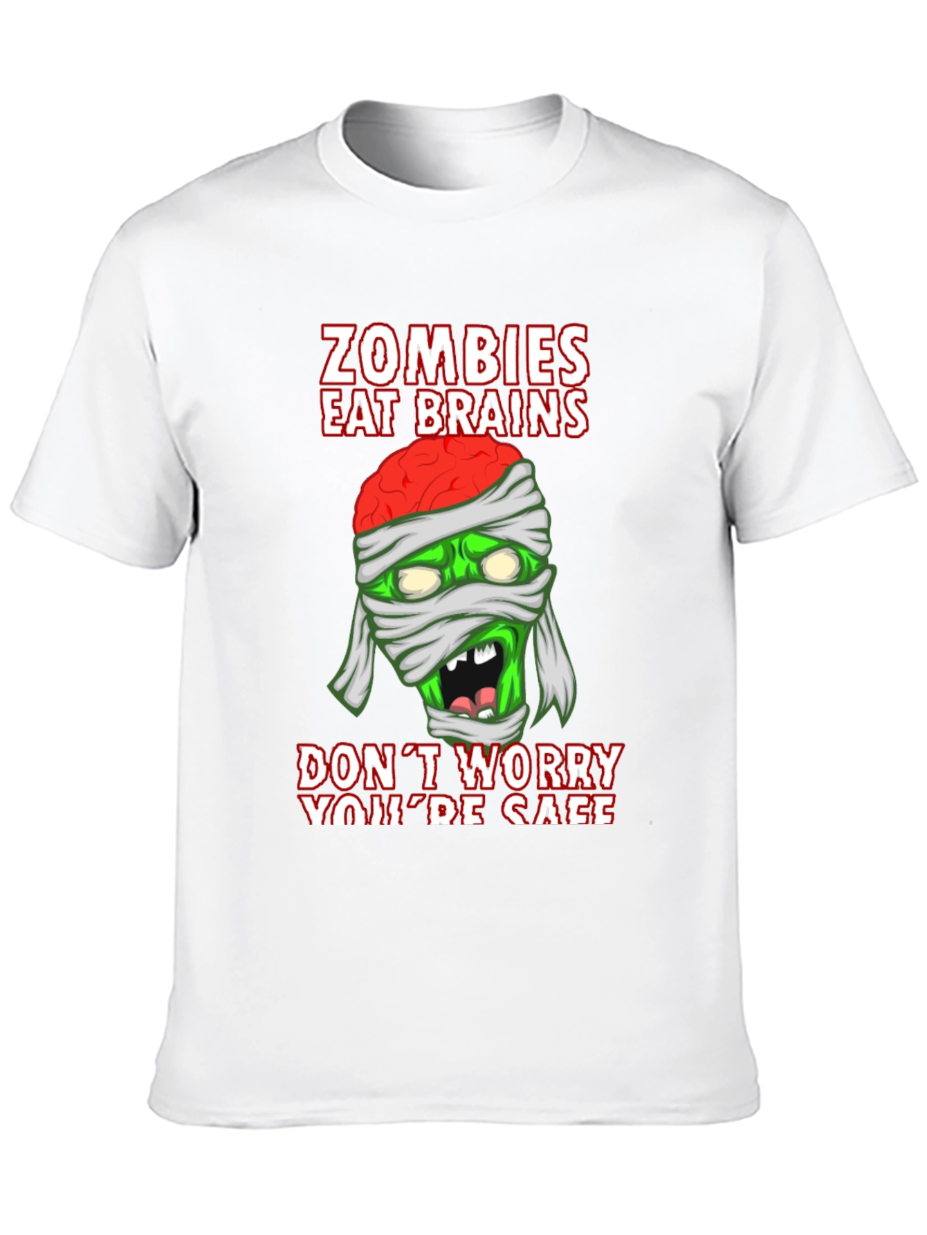 Zombies Eat Brains Halloween Graphic T-Shirt