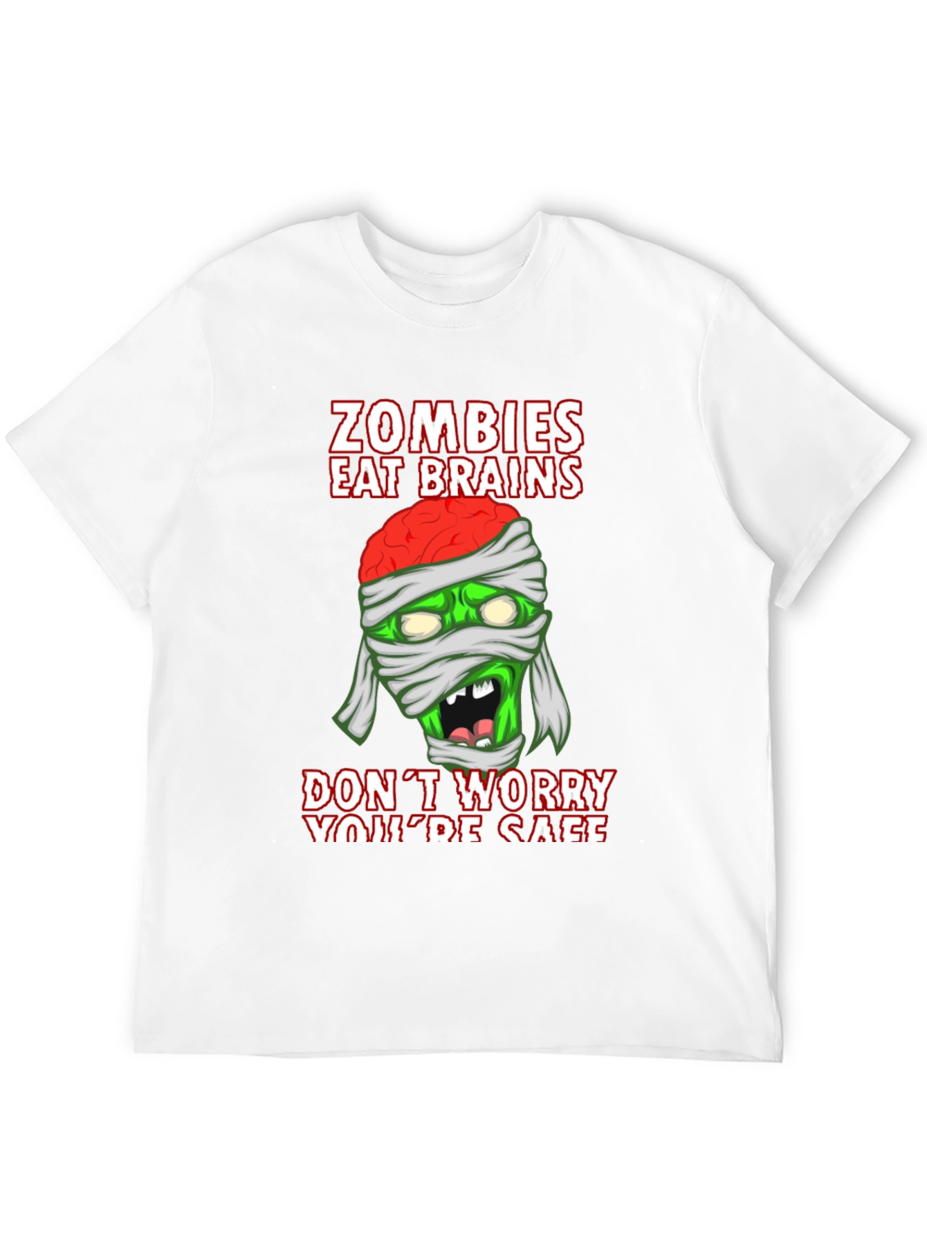 Zombies Eat Brains Halloween Graphic T-Shirt