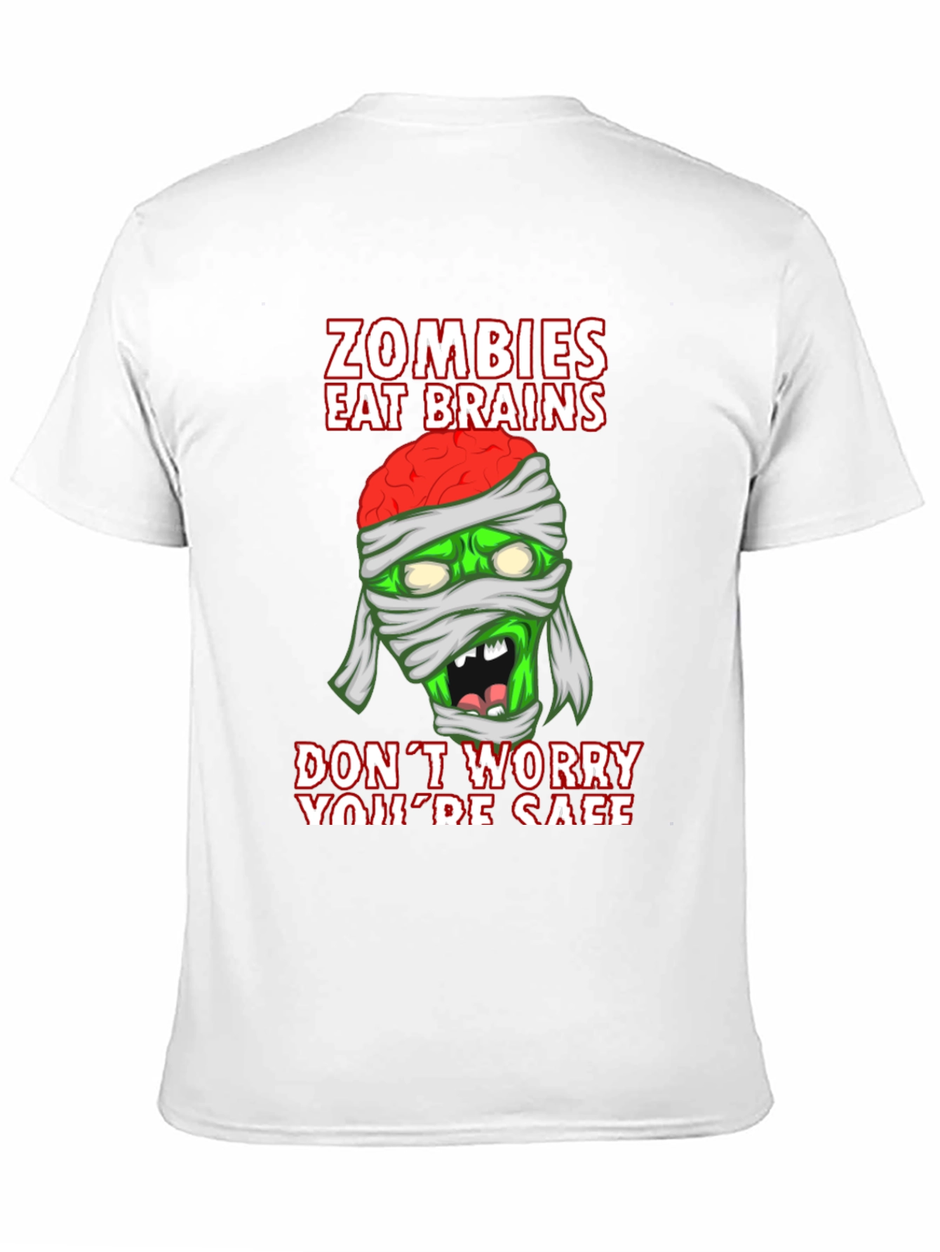 Zombies Eat Brains Halloween Graphic T-Shirt