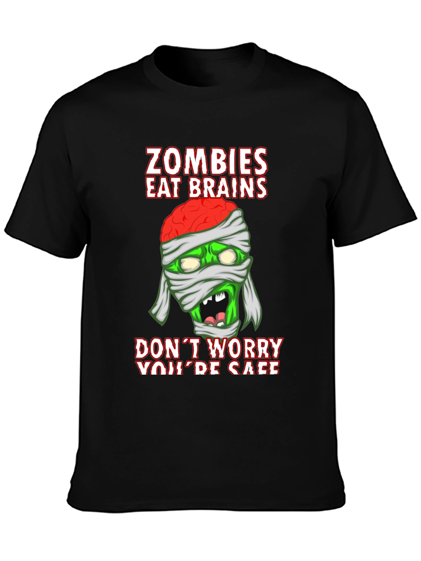 Zombies Eat Brains Halloween Graphic T-Shirt