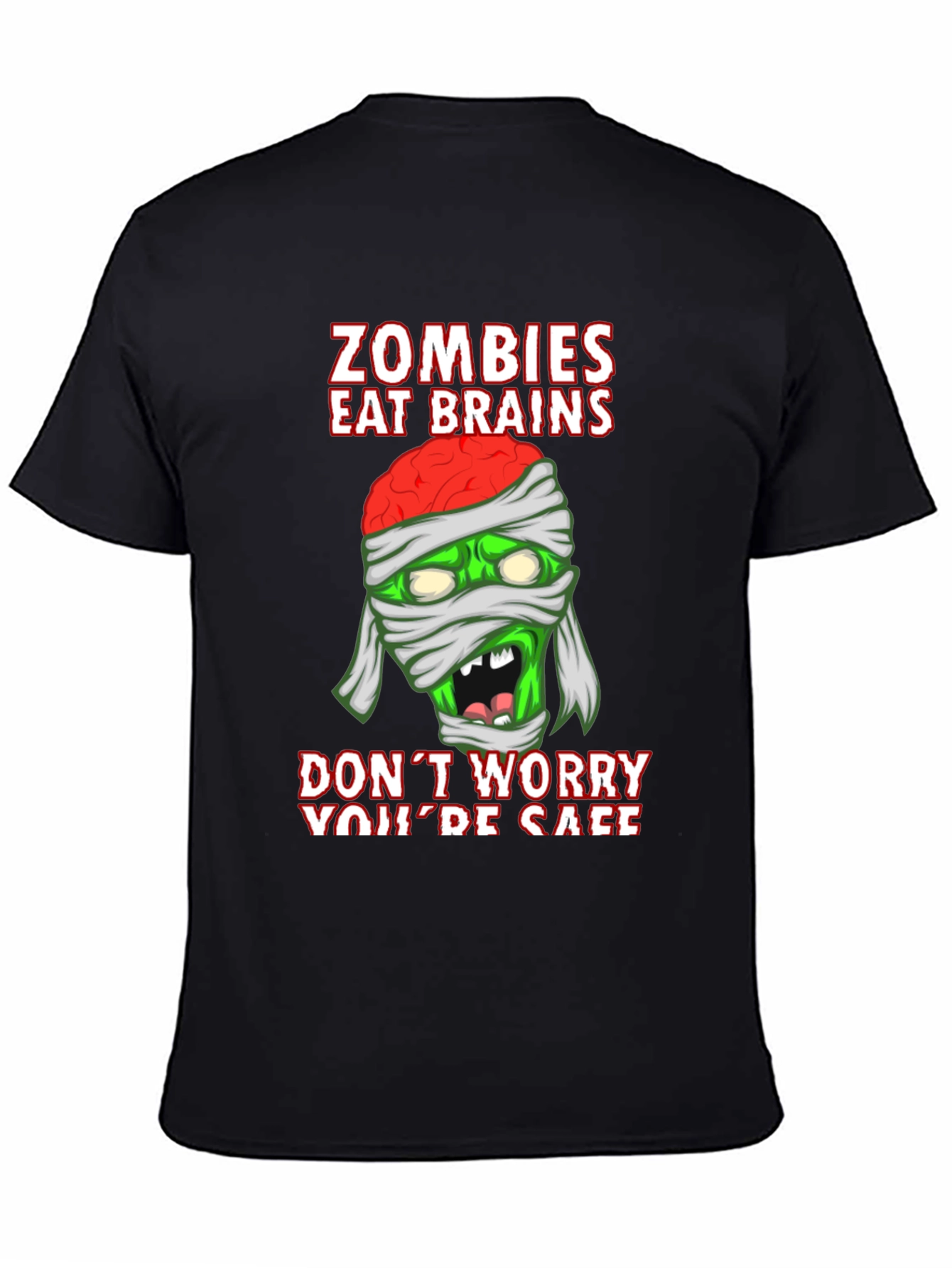 Zombies Eat Brains Halloween Graphic T-Shirt