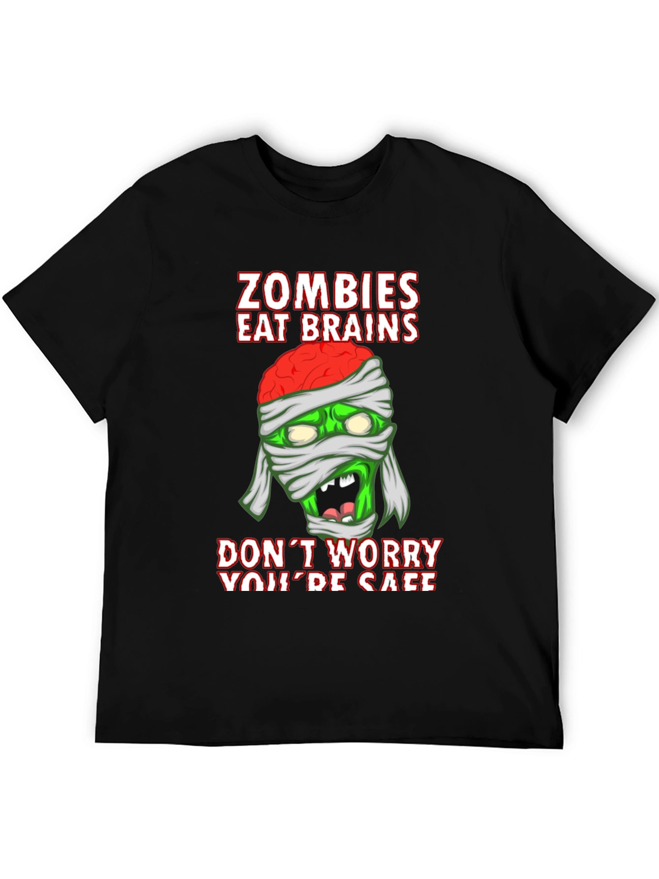 Zombies Eat Brains Halloween Graphic T-Shirt