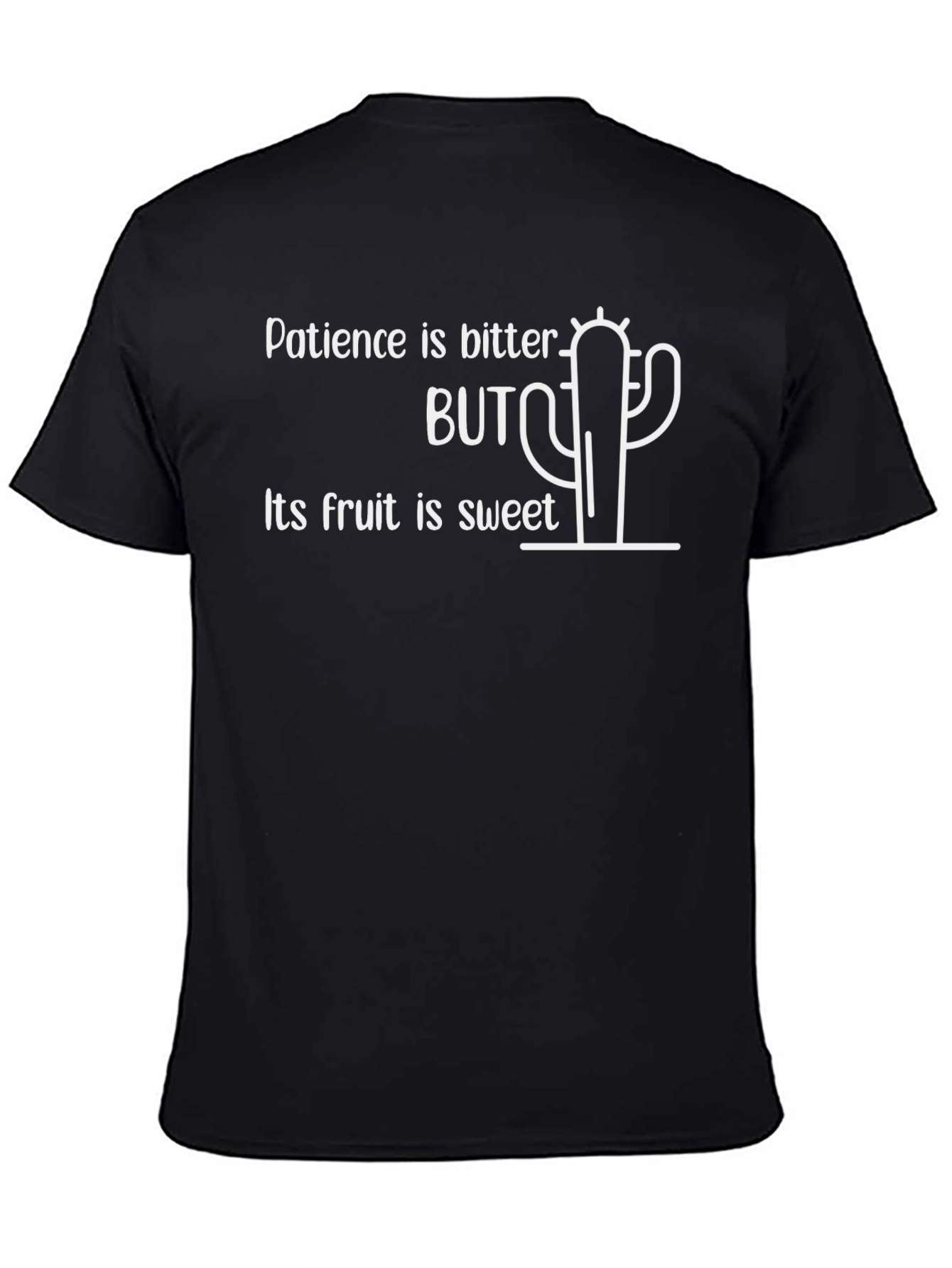 Patience is Bitter Cactus Graphic Tee - Black