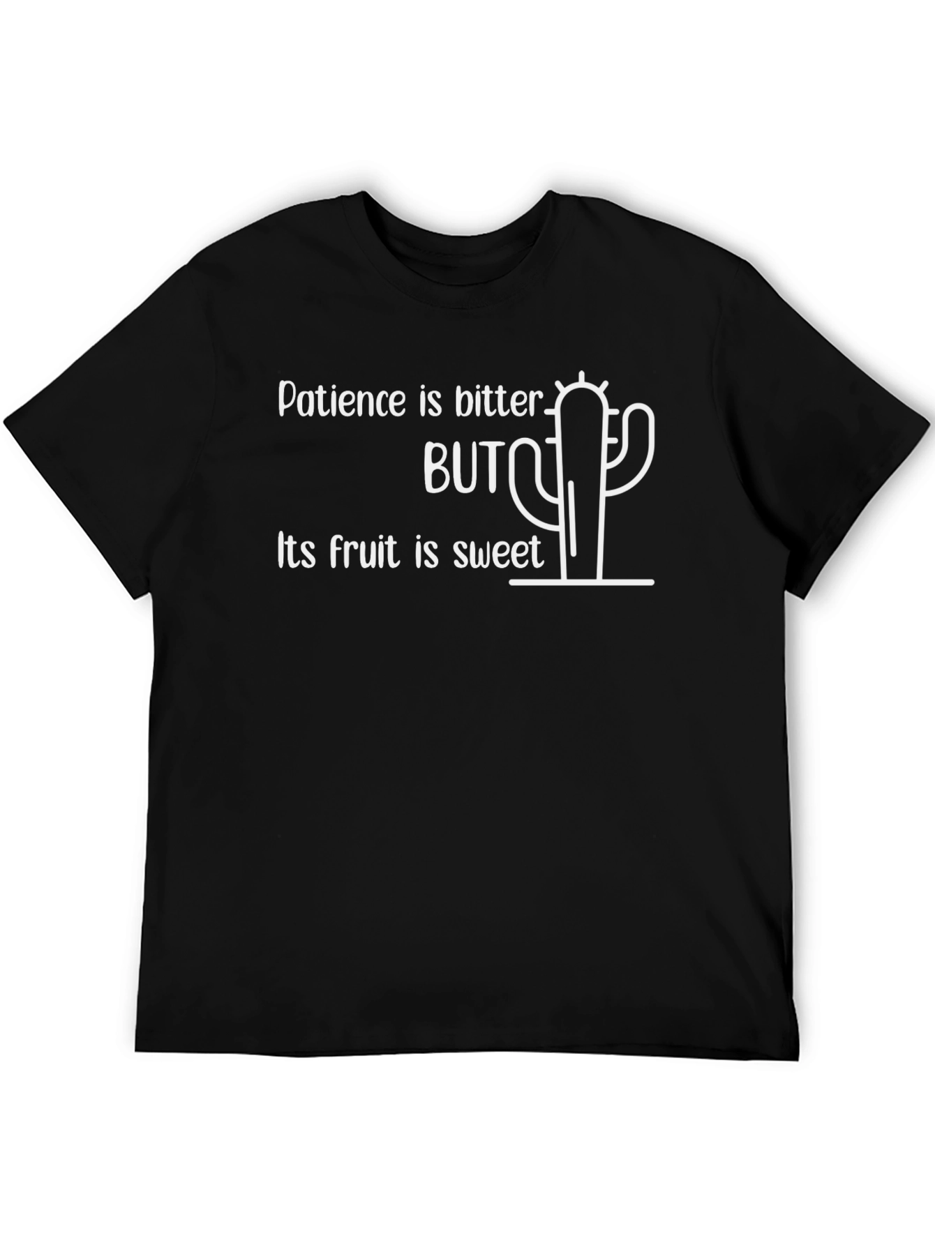 Patience is Bitter Cactus Graphic Tee - Black
